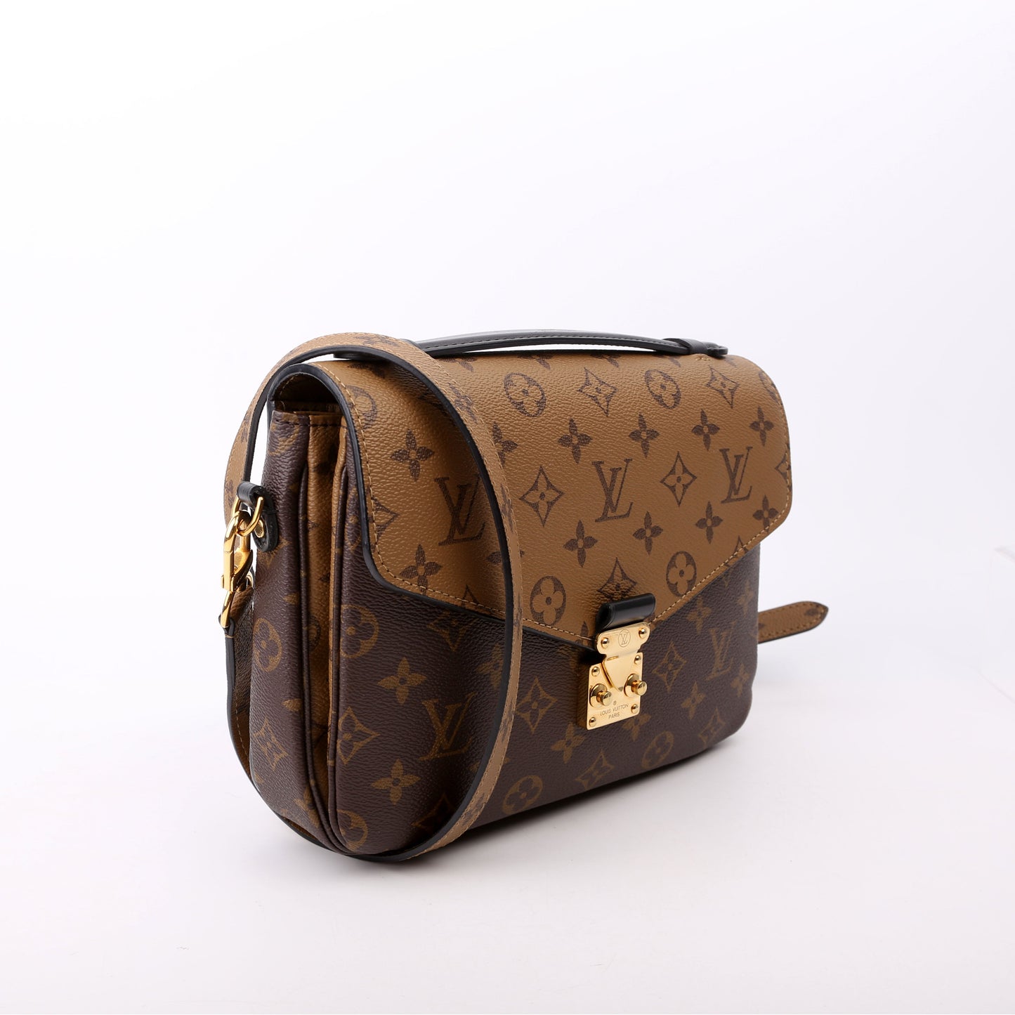 Louis Vuitton Pochette Metis Reverse Monogram Black Clutch Bag