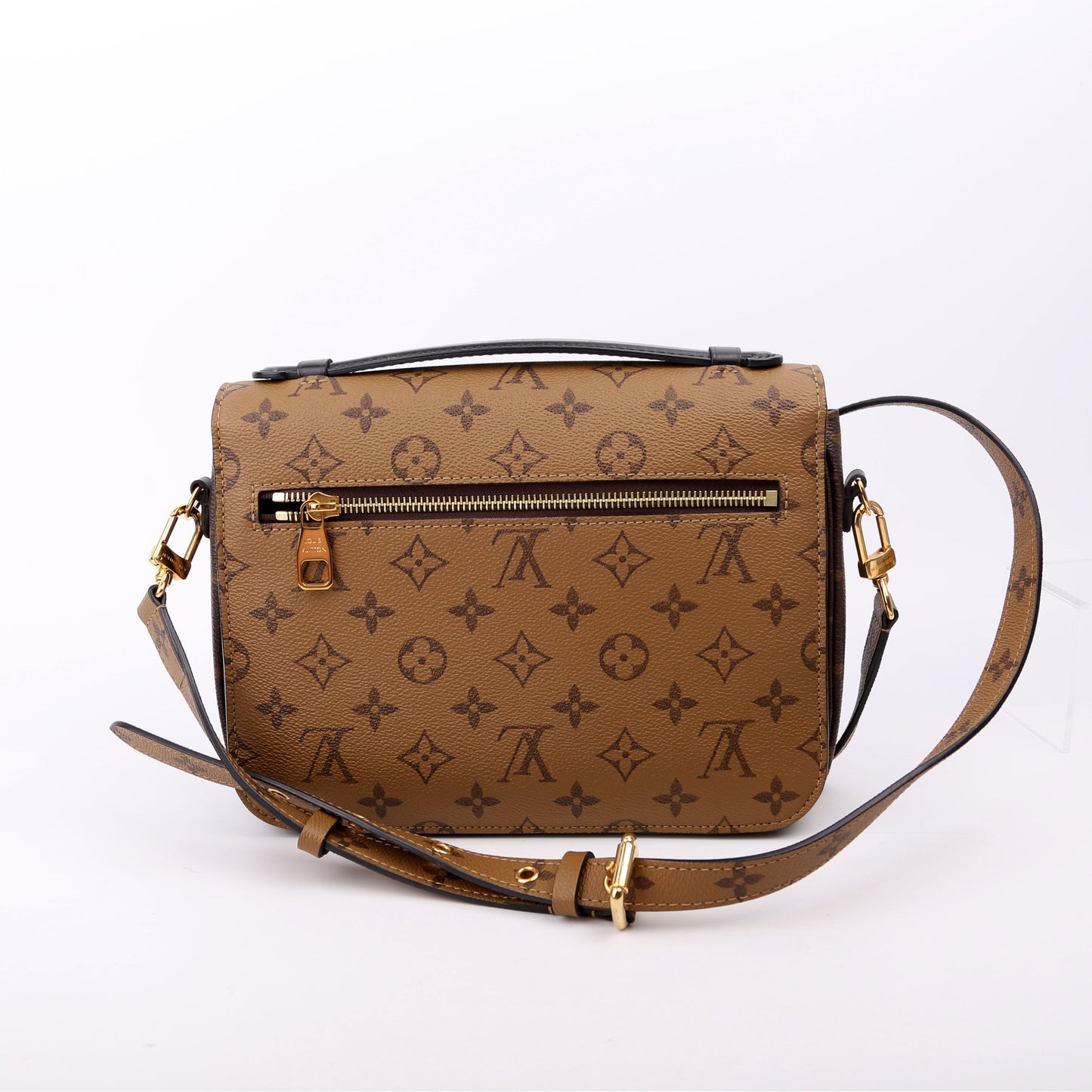 Louis Vuitton Pochette Metis Reverse Monogram Black Clutch Bag