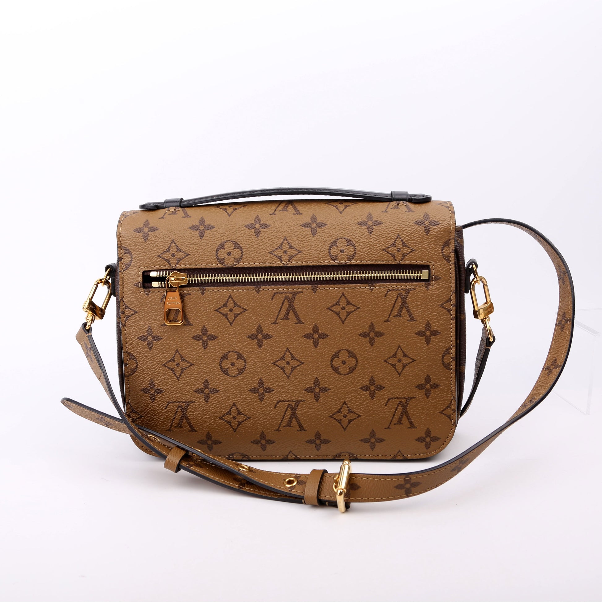Louis Vuitton Pochette Metis Reverse Monogram Black Clutch Bag