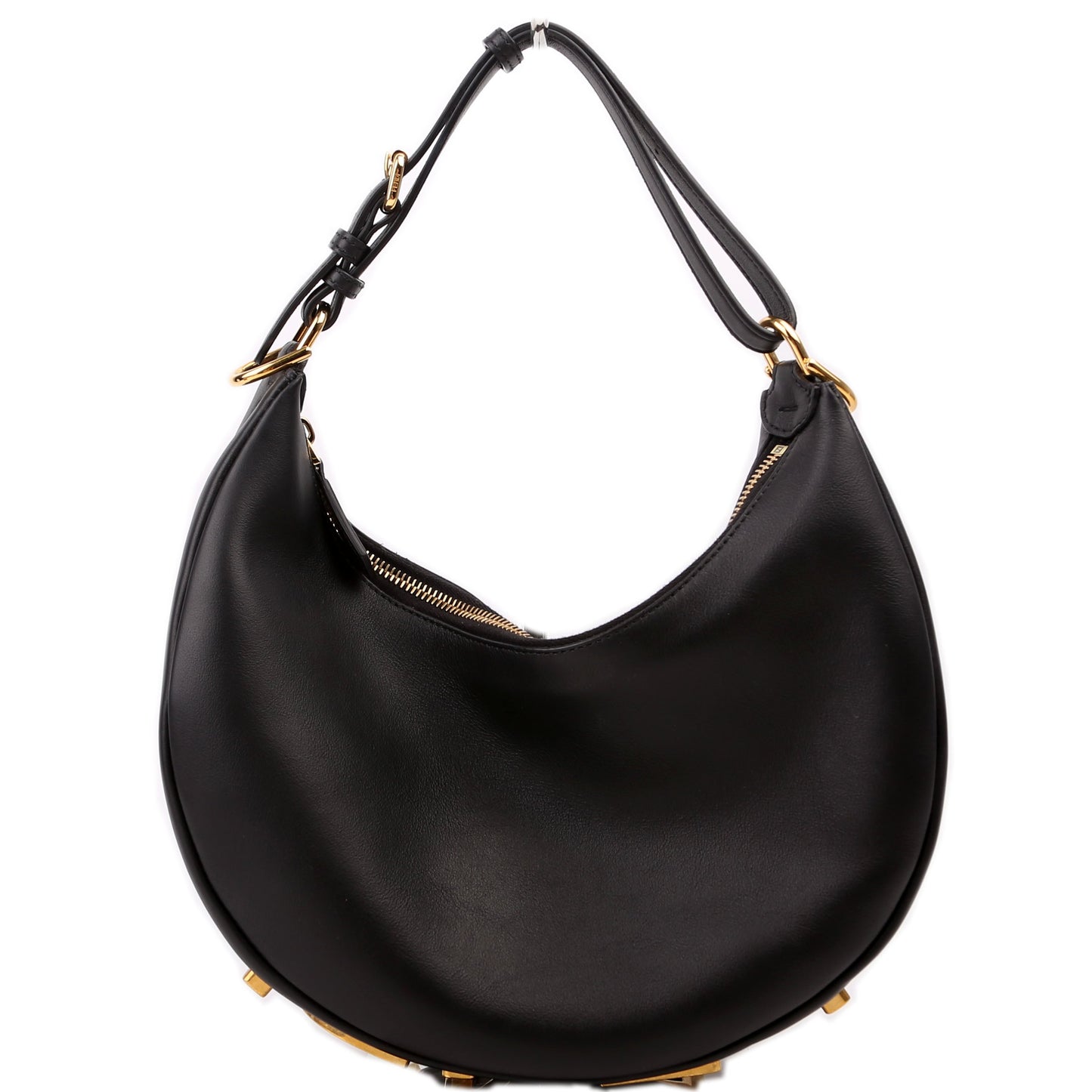 Fendi Graphy Hobo Bag Leather Black Small