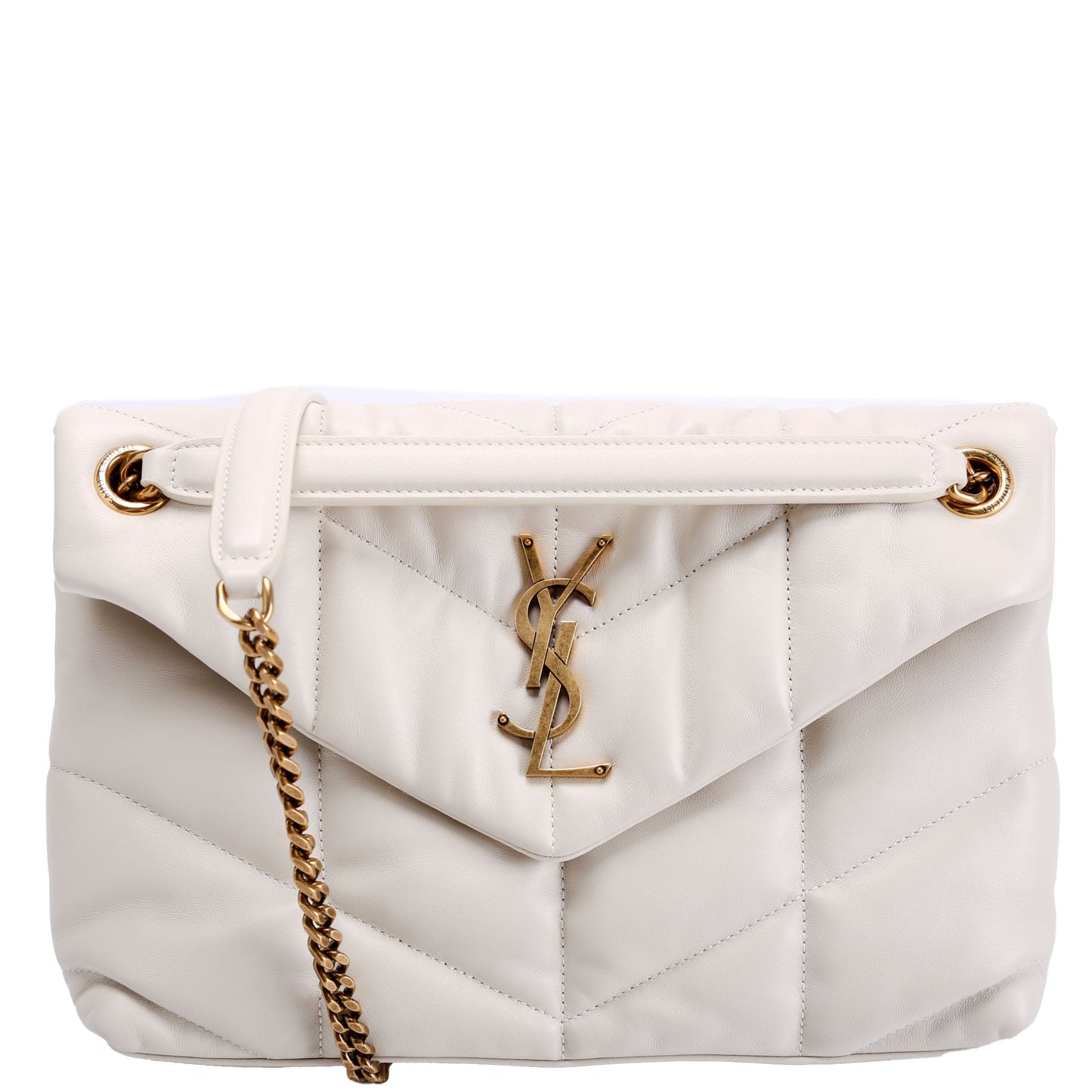 YSL Saint Laurent Saint Laurent Puffer Lambskin Bag Quilted Cream Travel Bag