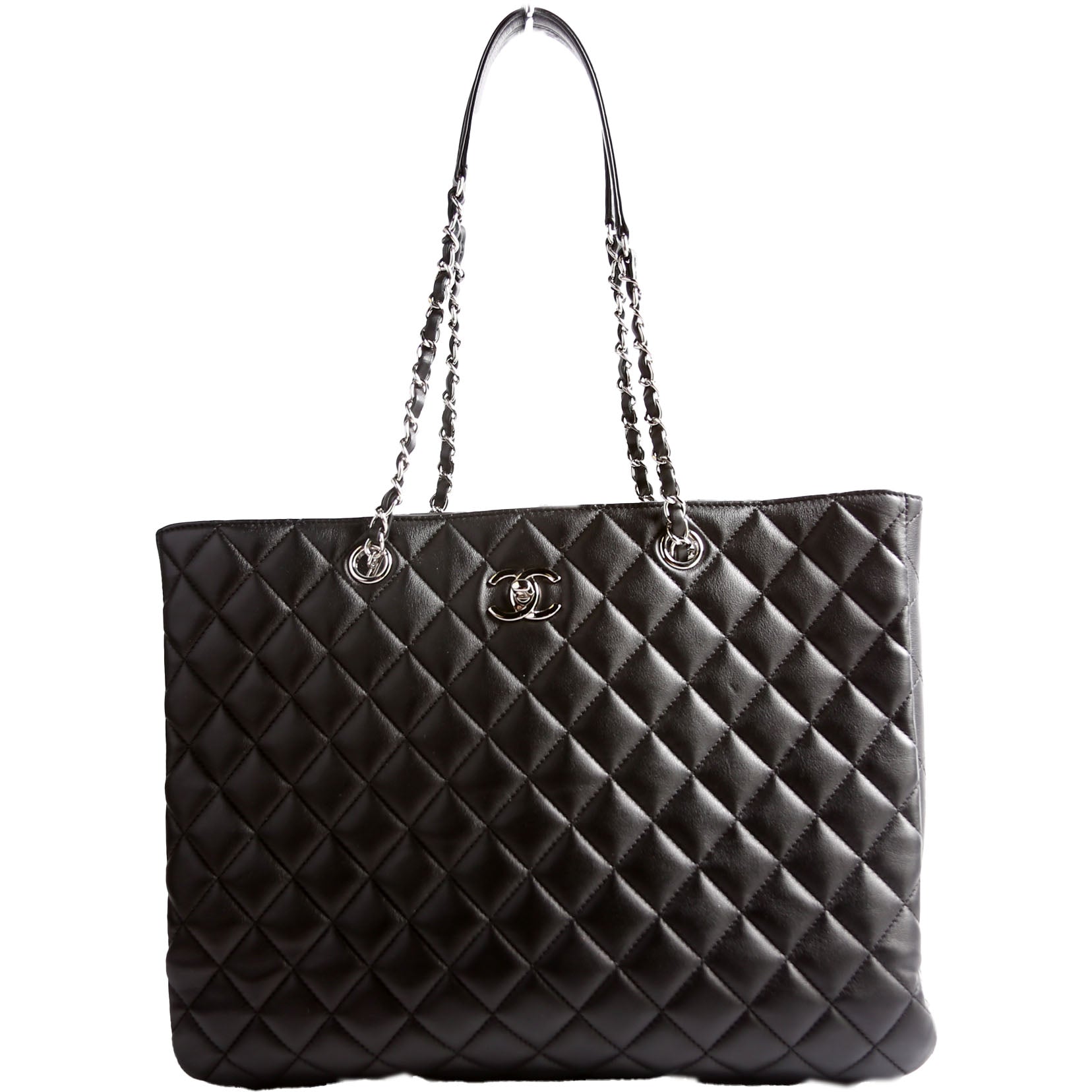 Chanel Classic CC Shopping Calfskin 28M Black Tote Bag