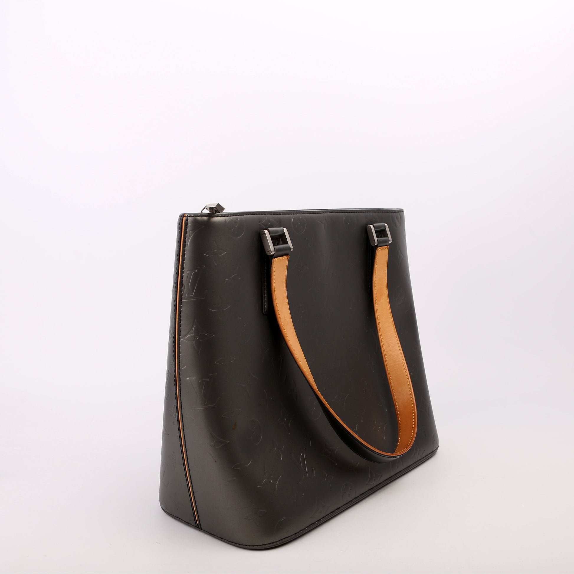 Louis Vuitton Stockton Matte Monogram Gray Leather Handbag