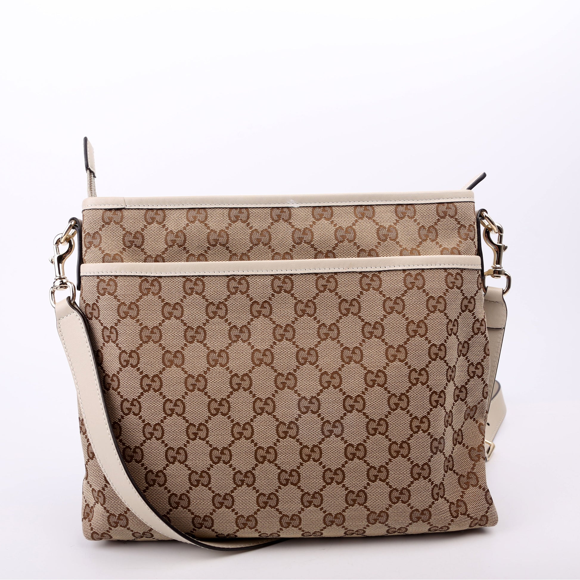 Gucci GG Canvas White Crossbody Bag White 1