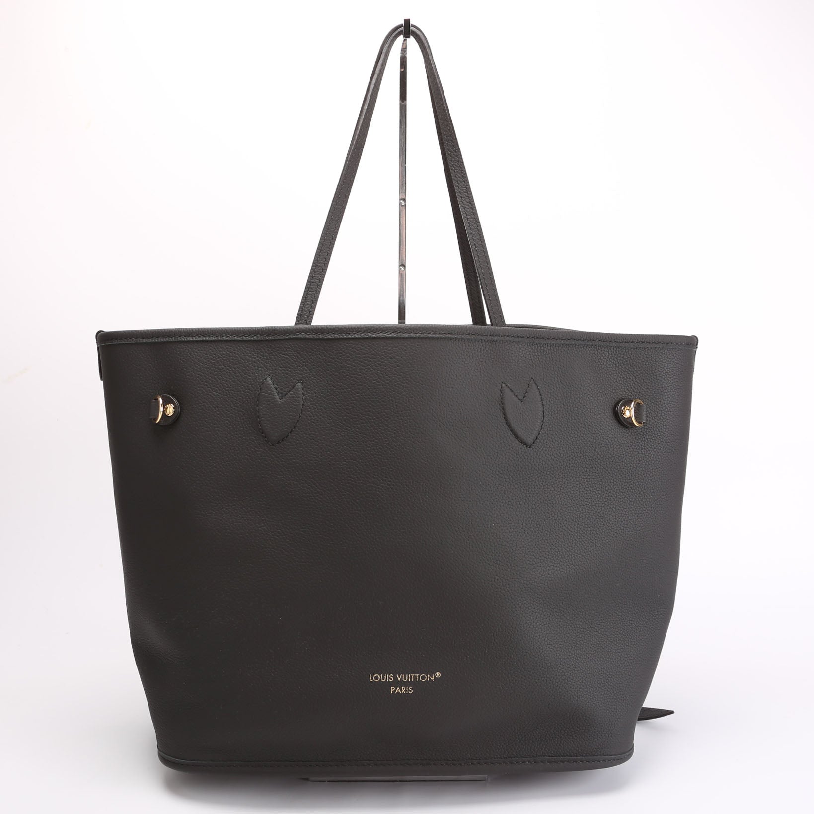 Louis Vuitton Neverfull MM Inside Out Monogram Leather Black Tote Bag