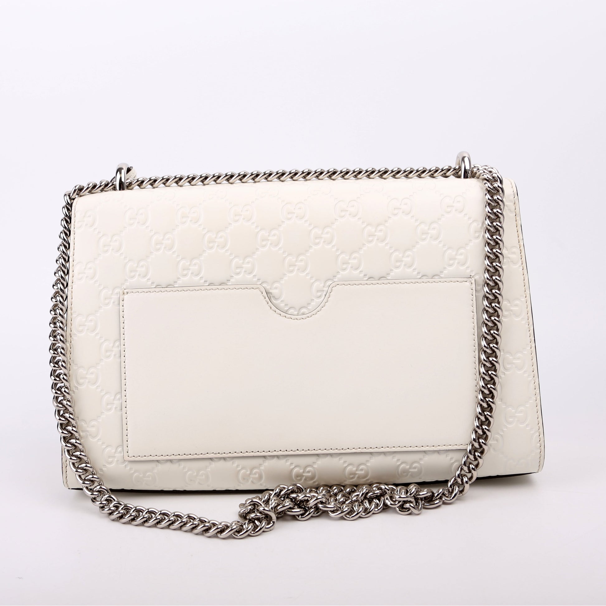 Gucci Padlock GG Leather White Medium Shoulder Bag