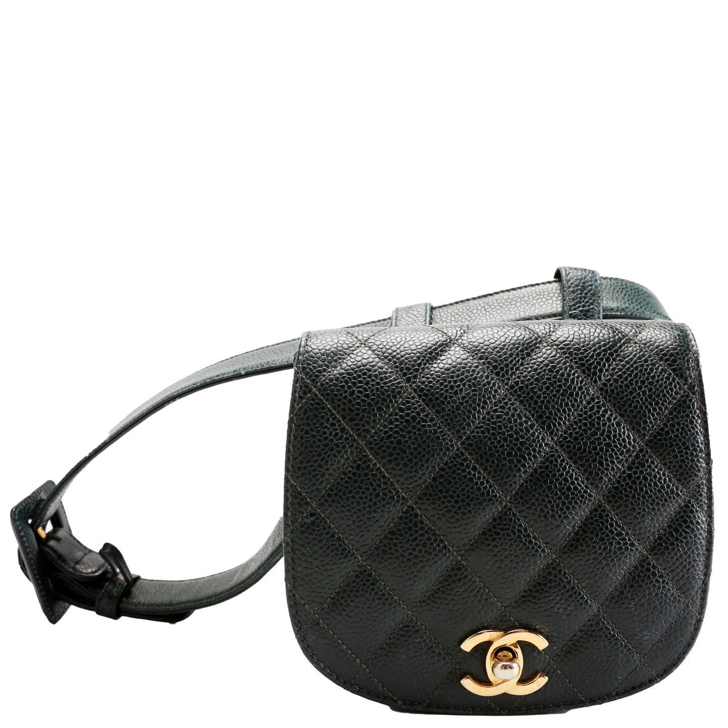 Chanel CC Turnlock Waist Belt Green