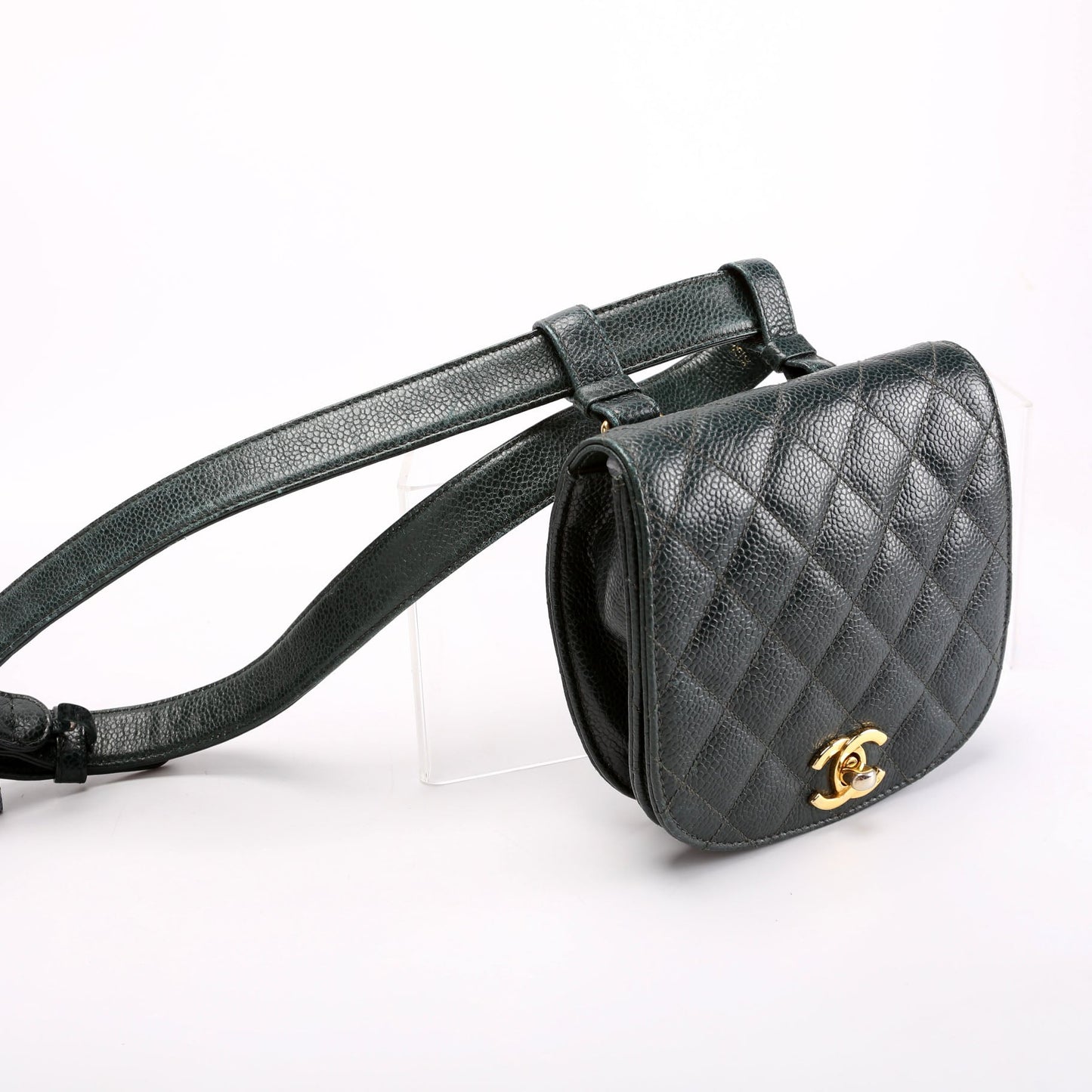 Chanel CC Turnlock Waist Belt Green