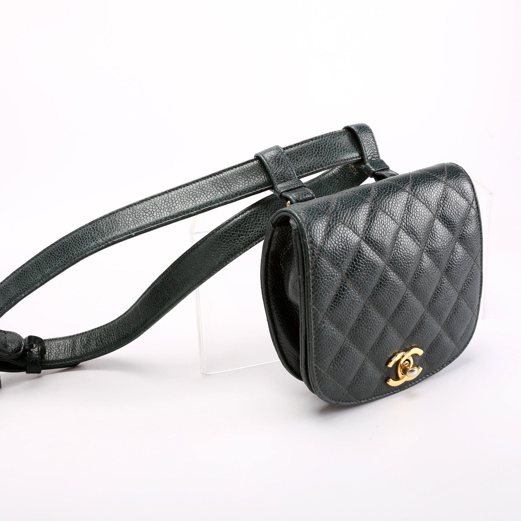 Chanel CC Turnlock Waist Belt Green