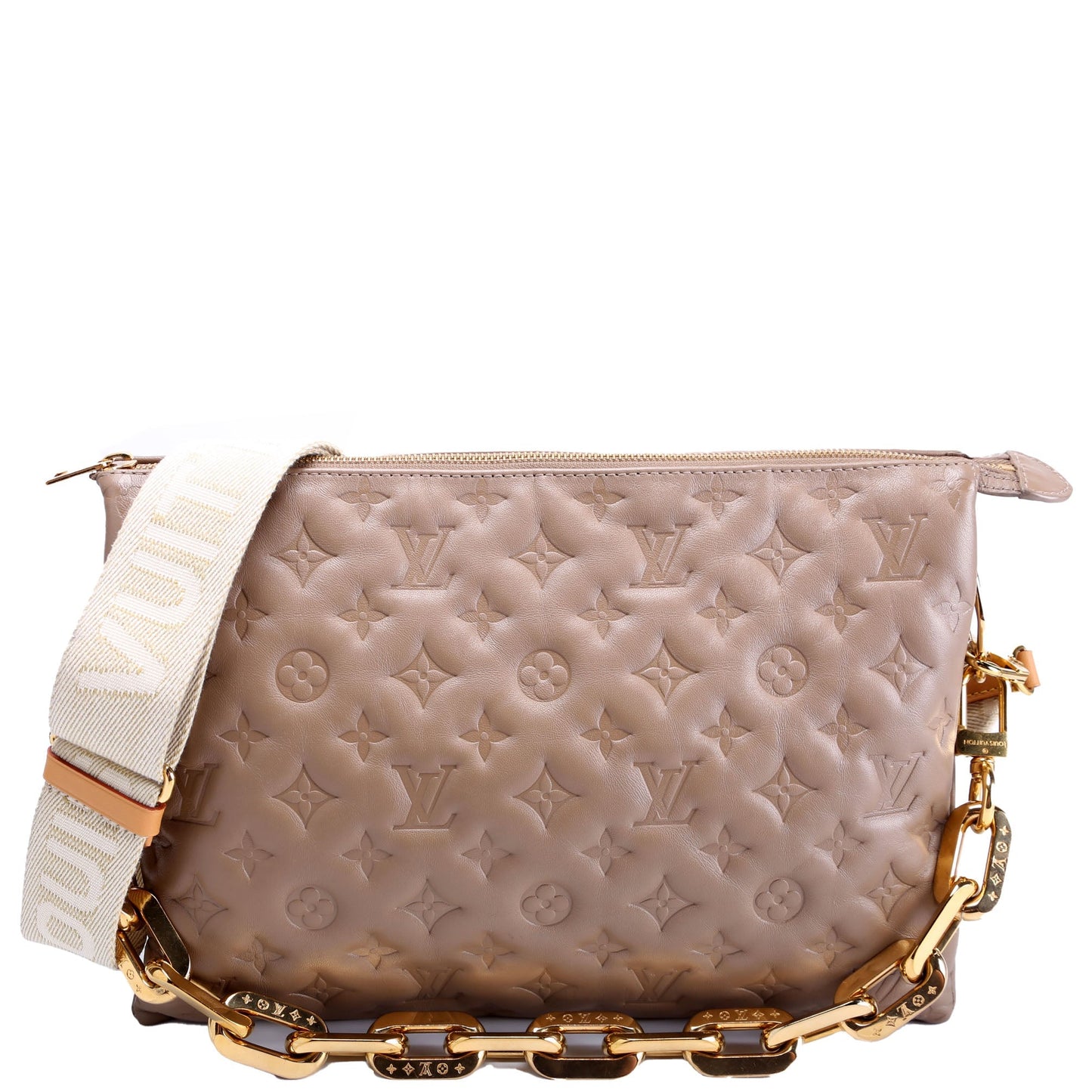 Louis Vuitton Coussin MM Lambksin Taupe Handbag