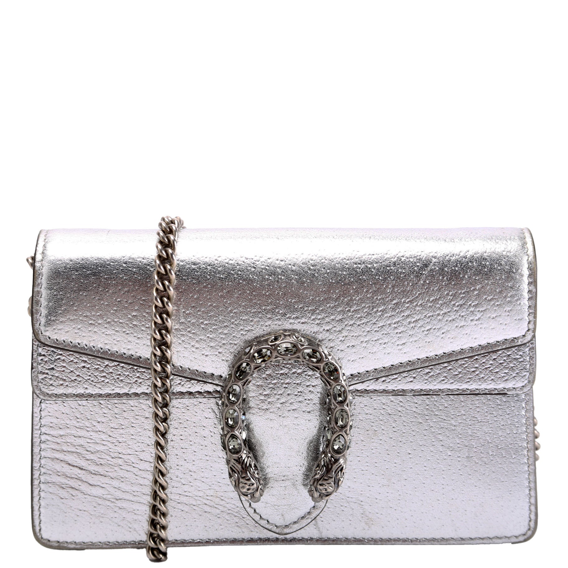 Gucci Dionysus Leather Silver Mini Travel Bag