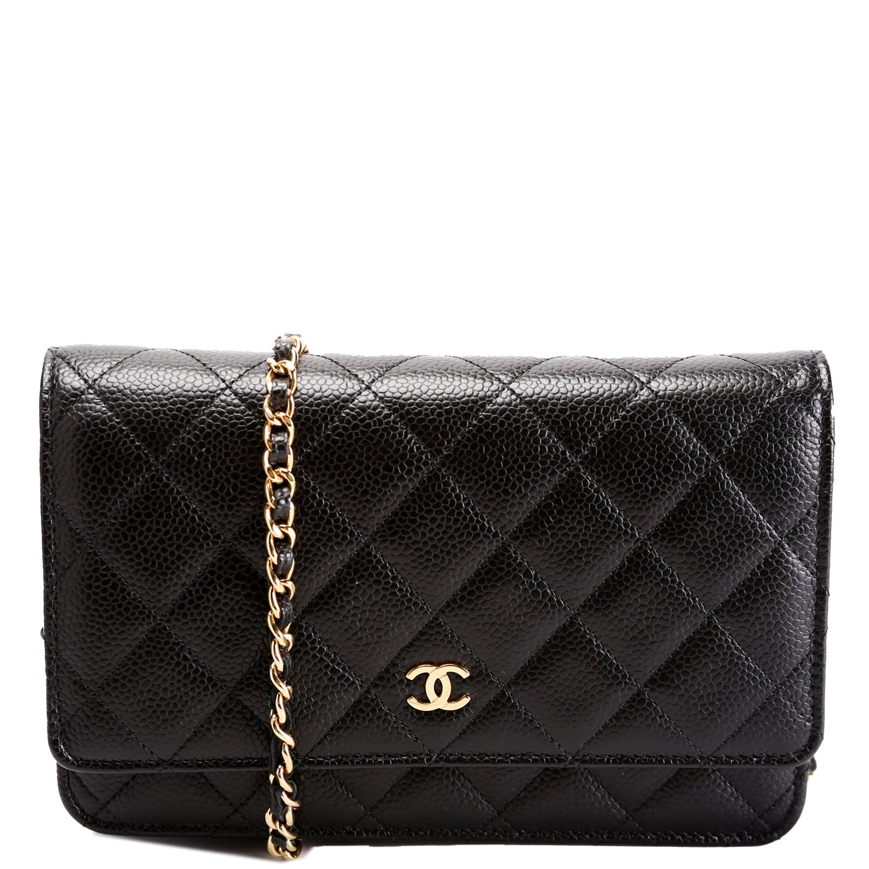 Chanel On Classic Quilted Caviar RFID Black Wallet Case