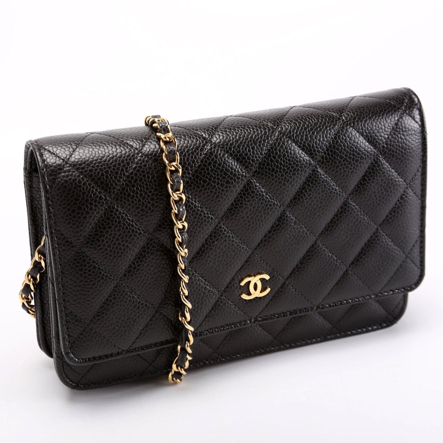Chanel On Classic Quilted Caviar RFID Black Wallet Case