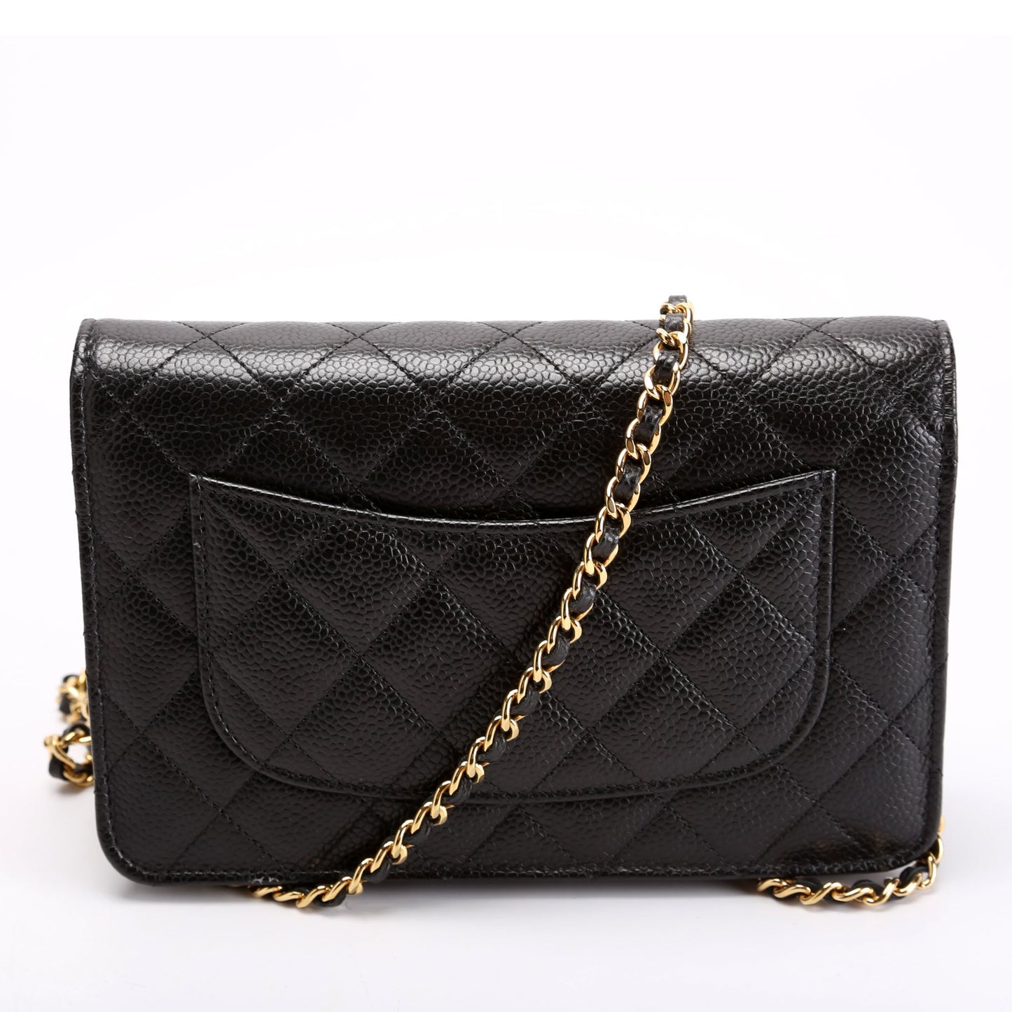 Chanel On Classic Quilted Caviar RFID Black Wallet Case