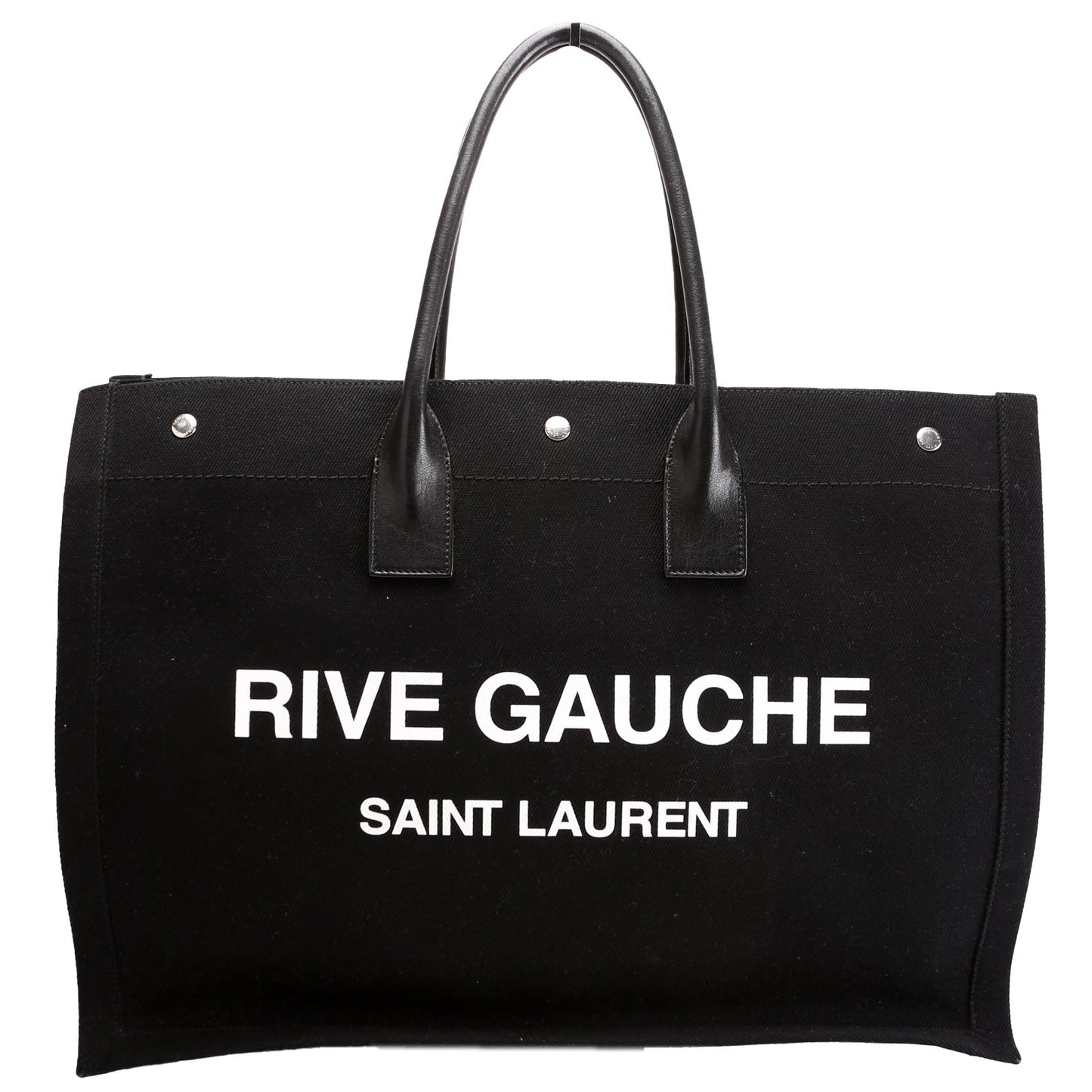 YSL Saint Laurent Saint Laurent Rive Gauche Tote Bag Black White