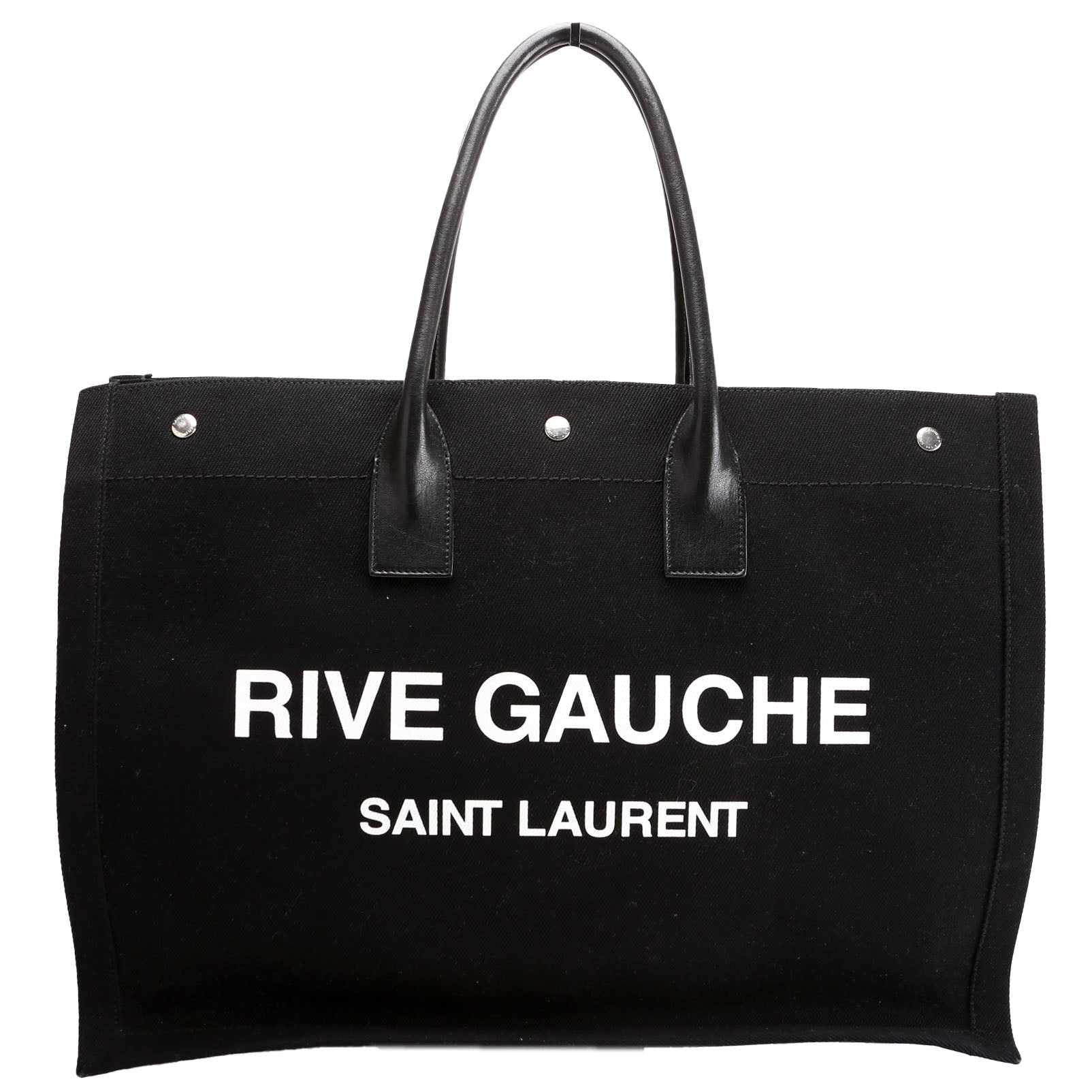 YSL Saint Laurent Saint Laurent Rive Gauche Tote Bag Black White