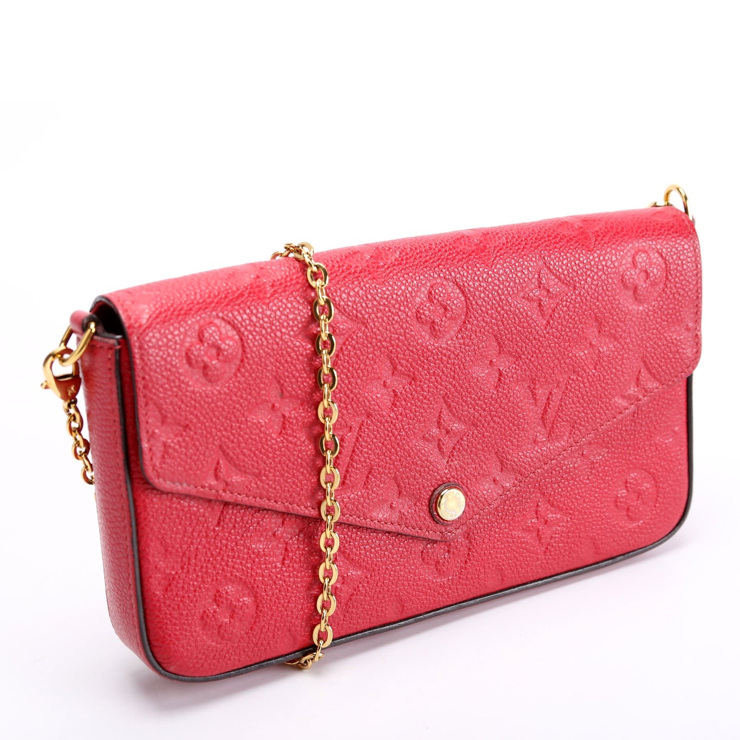 Louis Vuitton Pochette Felicie Empreinte Red Clutch Bag