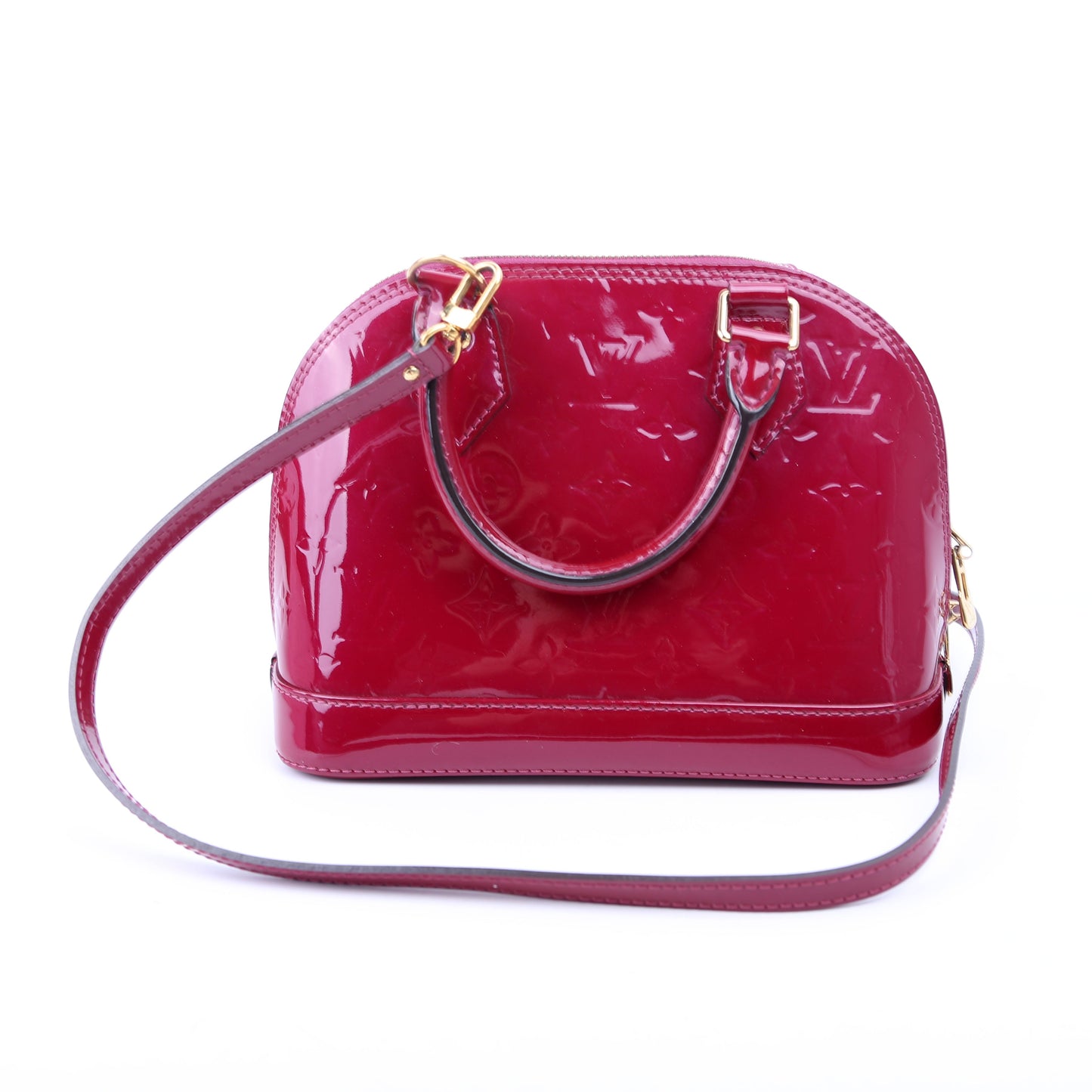 Louis Vuitton Alma BB Rasberry Vernis Handbag