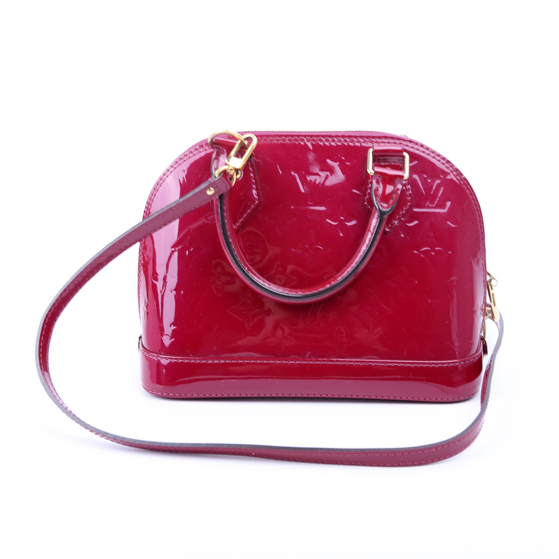 Louis Vuitton Alma BB Rasberry Vernis Handbag