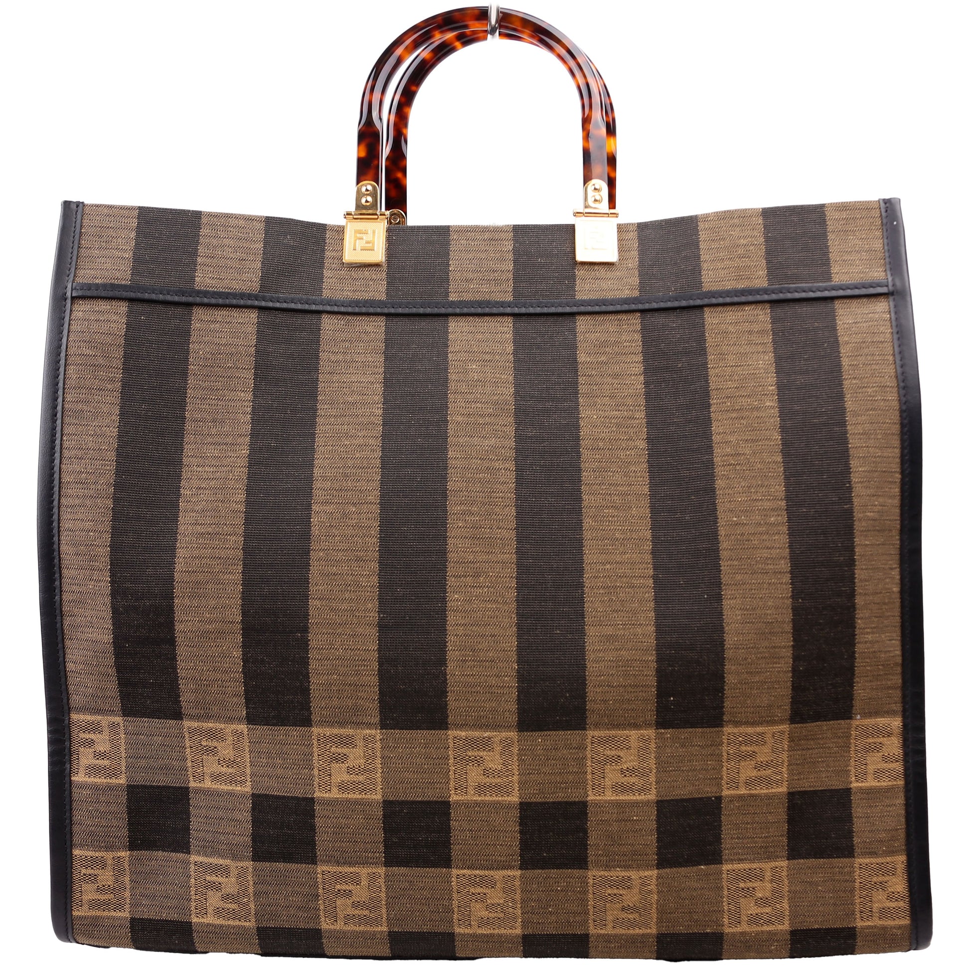 Fendi 8Bh372 Sunshine Shopper Pequin Bag Canvas Travel Bag