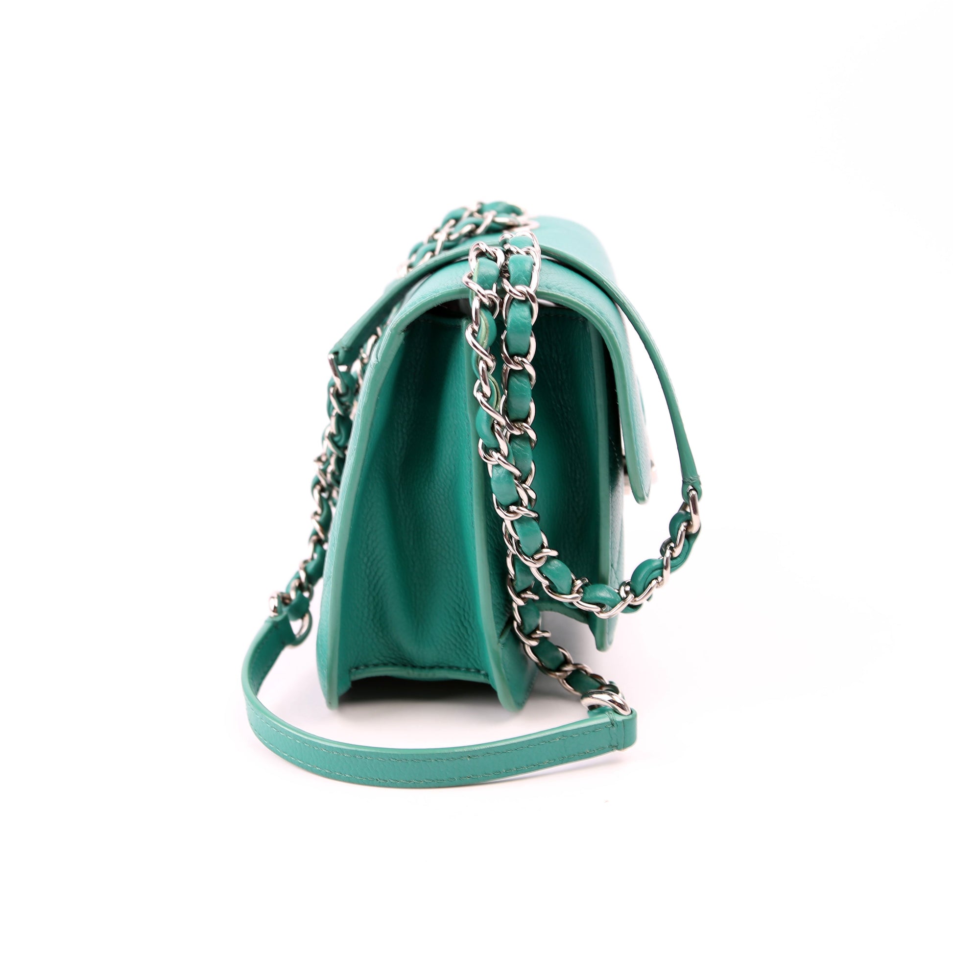 Chanel CC Box Flap Quilted Caviar 23M Green Small Handbag