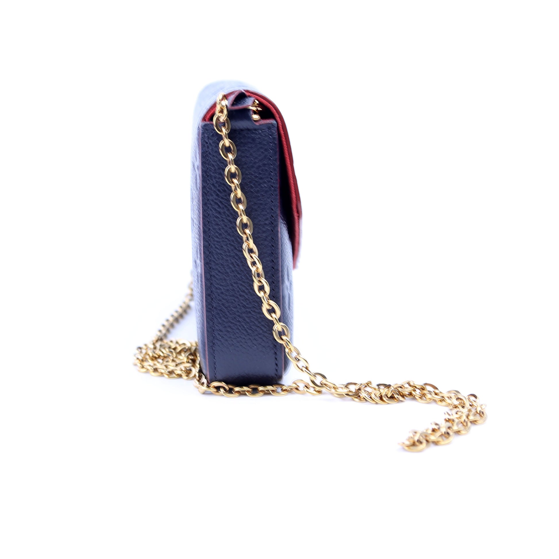 Louis Vuitton Pochette Felicie Navy Empreinte Clutch Bag
