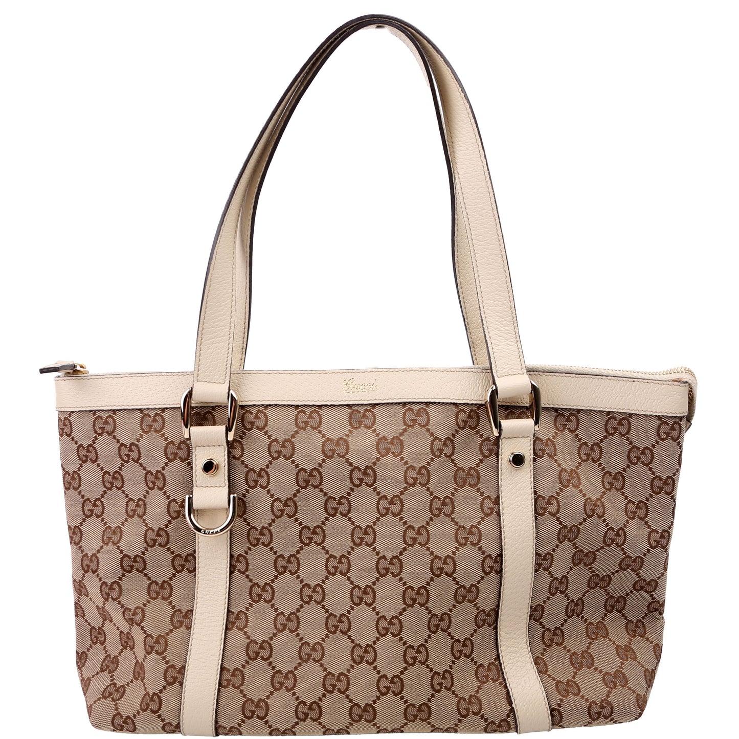 Gucci GG Abbey Canvas Cream Tote Bag