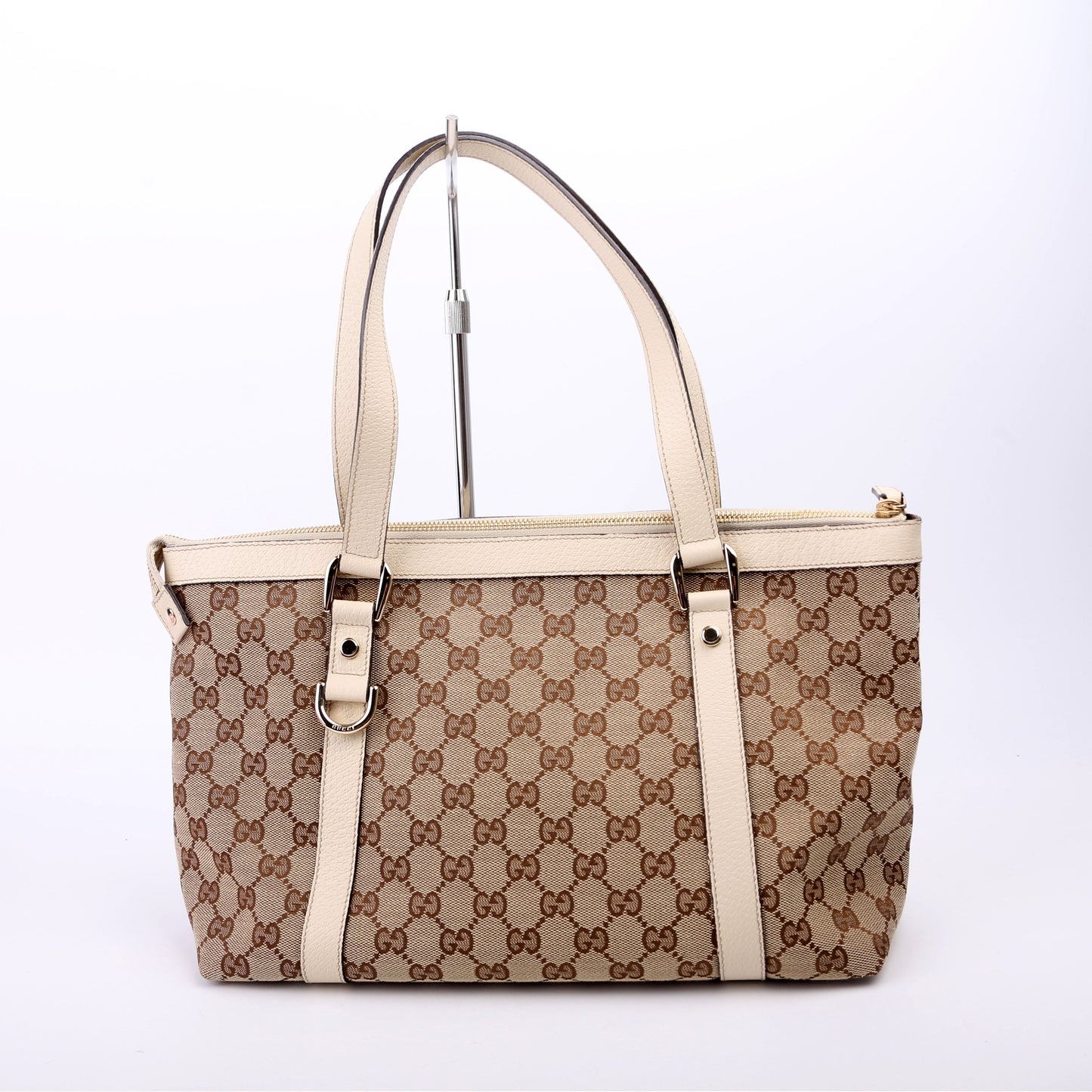 Gucci GG Abbey Canvas Cream Tote Bag