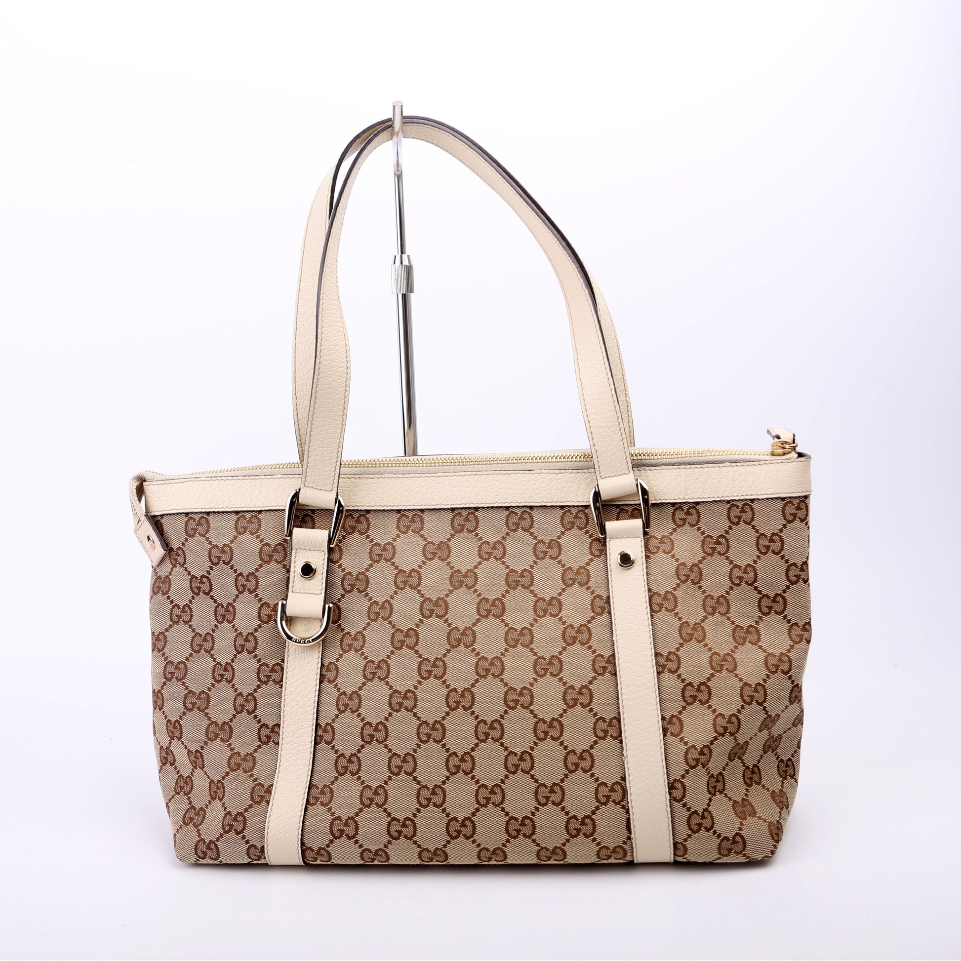 Gucci GG Abbey Canvas Cream Tote Bag