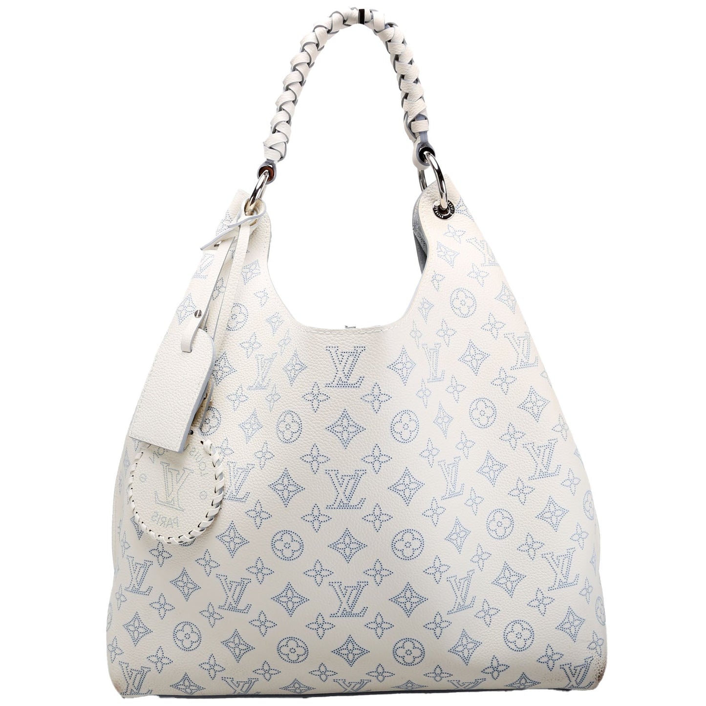Louis Vuitton Carmel Mahina Light White Blue Handbag