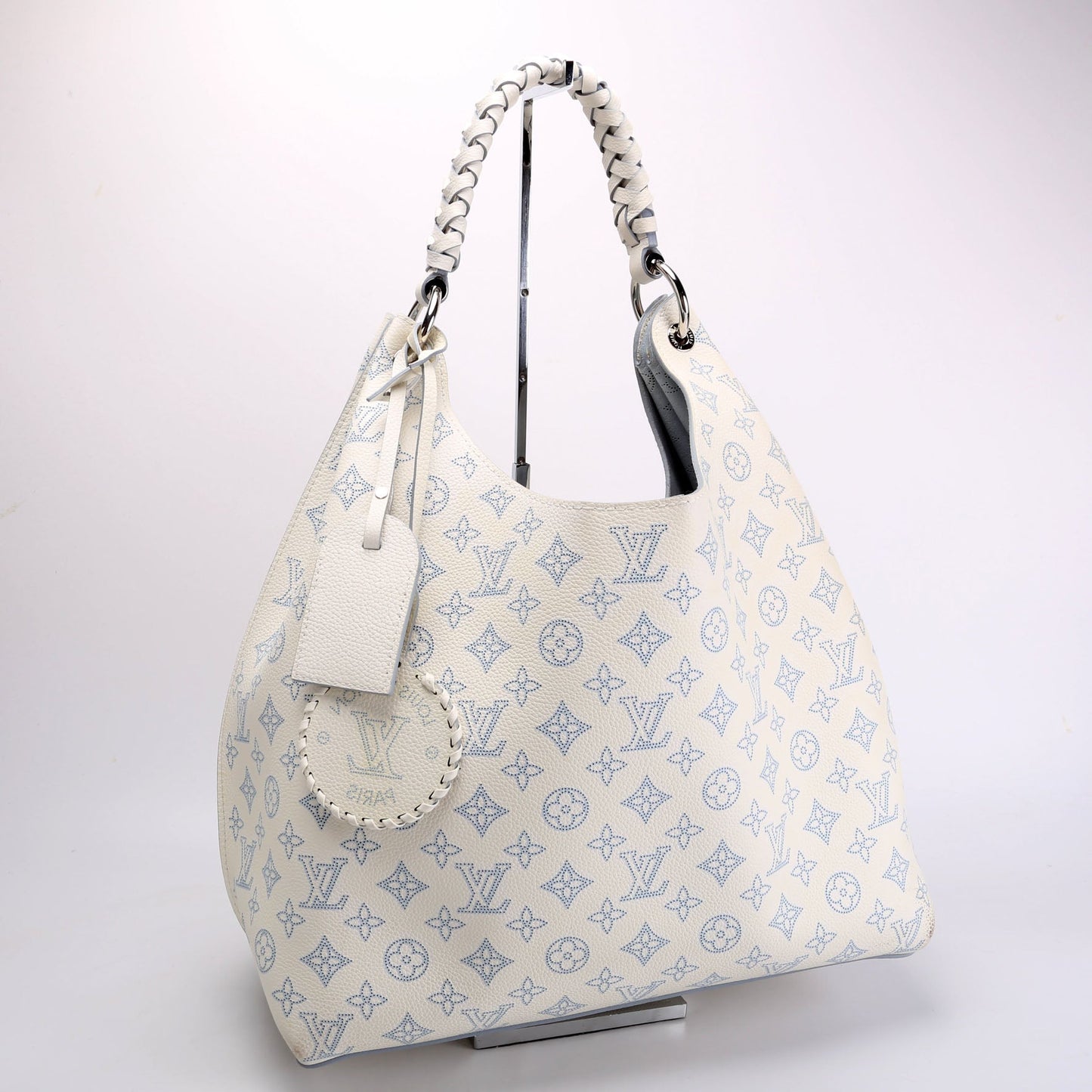 Louis Vuitton Carmel Mahina Light White Blue Handbag