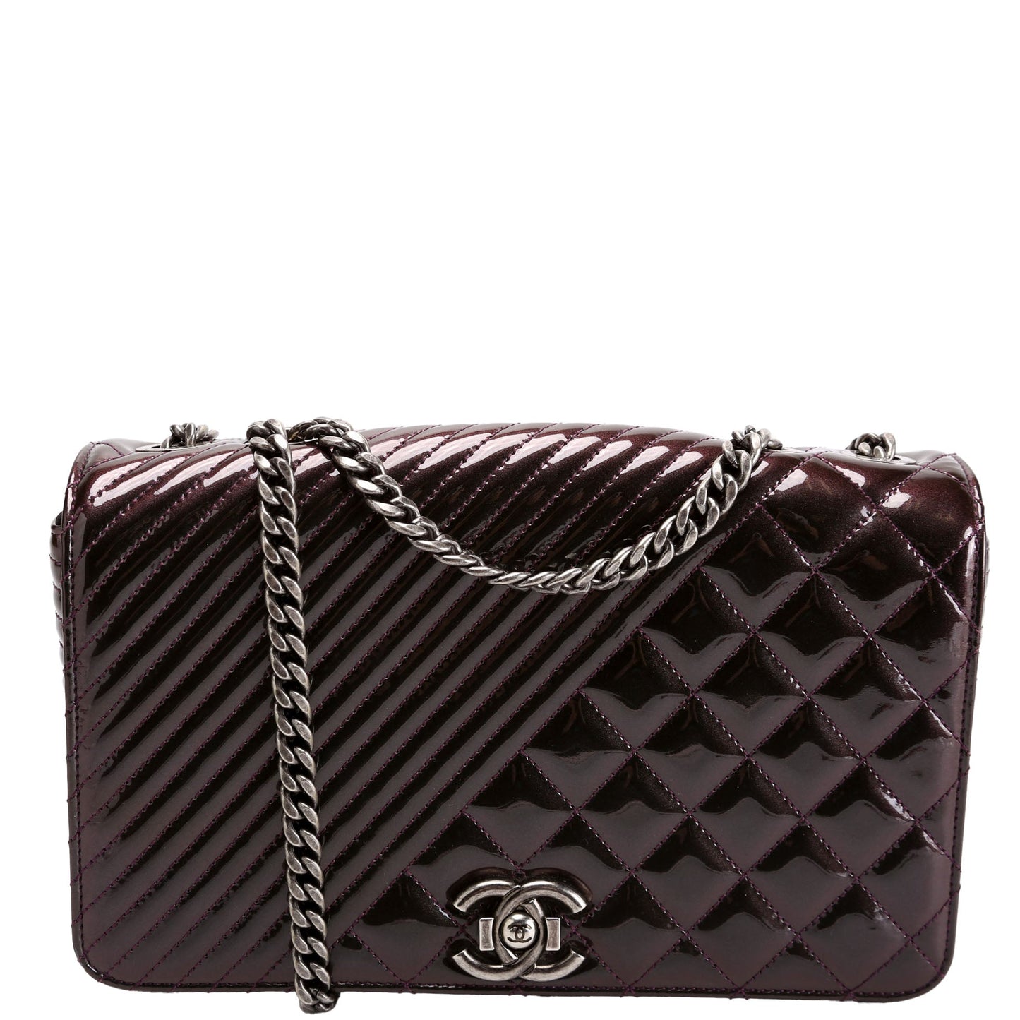 Chanel Coco Boy Flap Patent Iridescent 21M Handbag