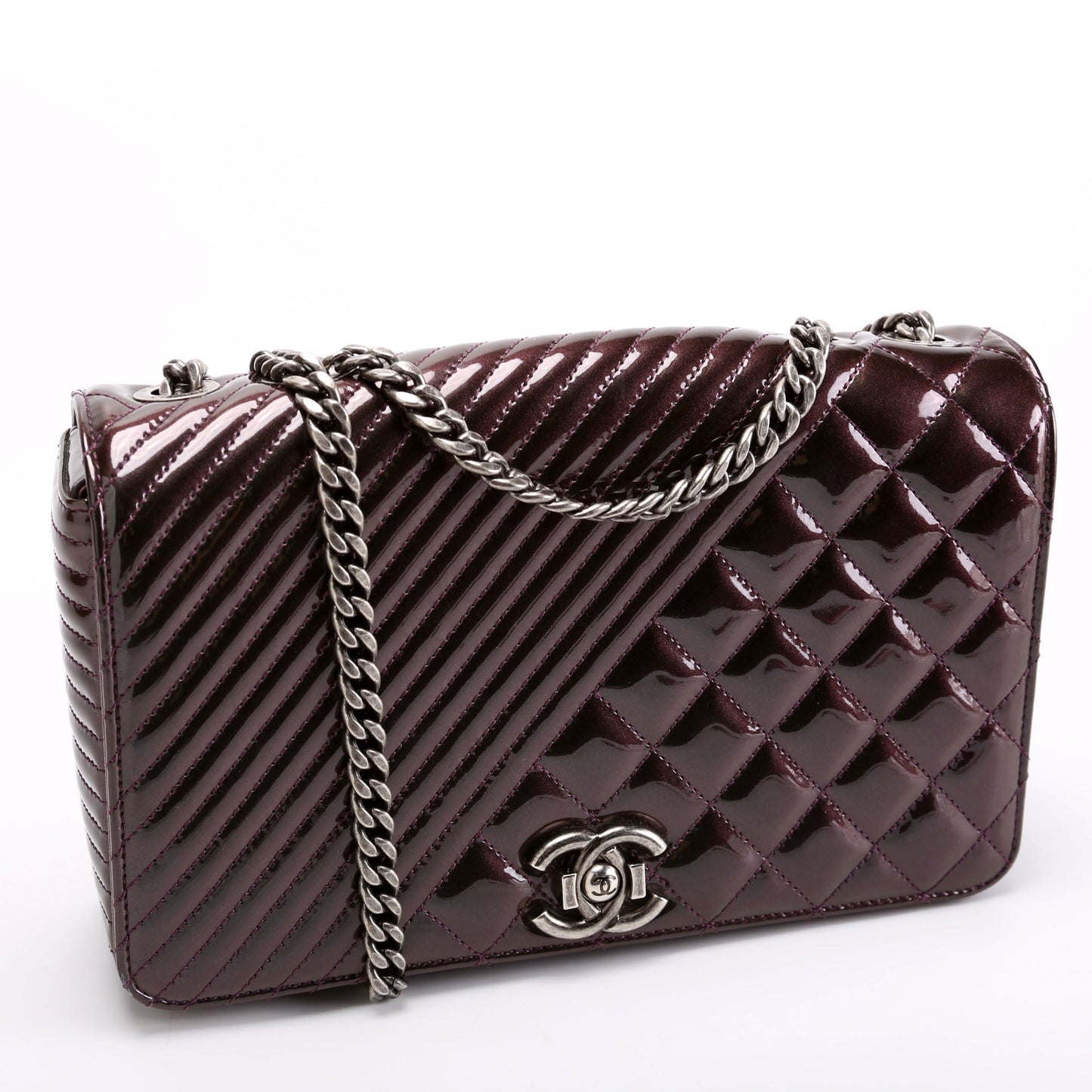 Chanel Coco Boy Flap Patent Iridescent 21M Handbag