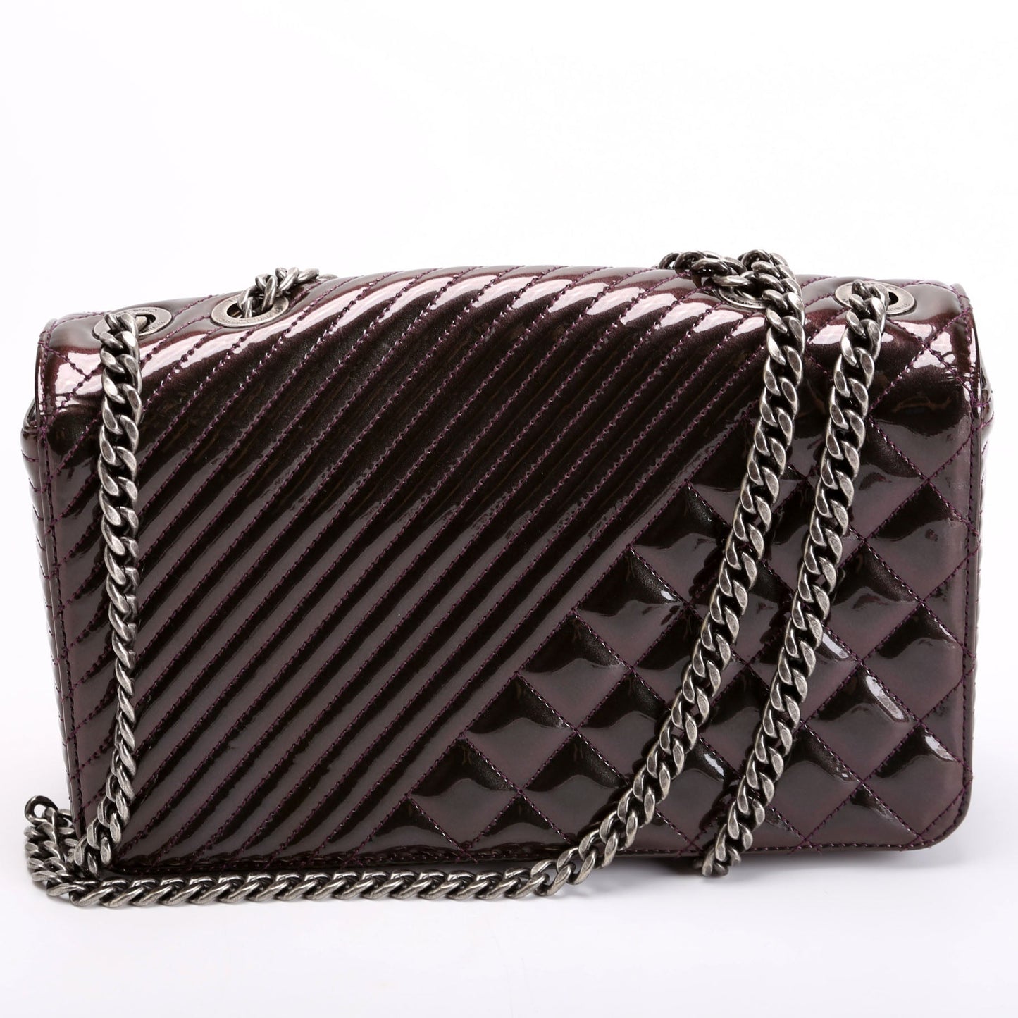 Chanel Coco Boy Flap Patent Iridescent 21M Handbag