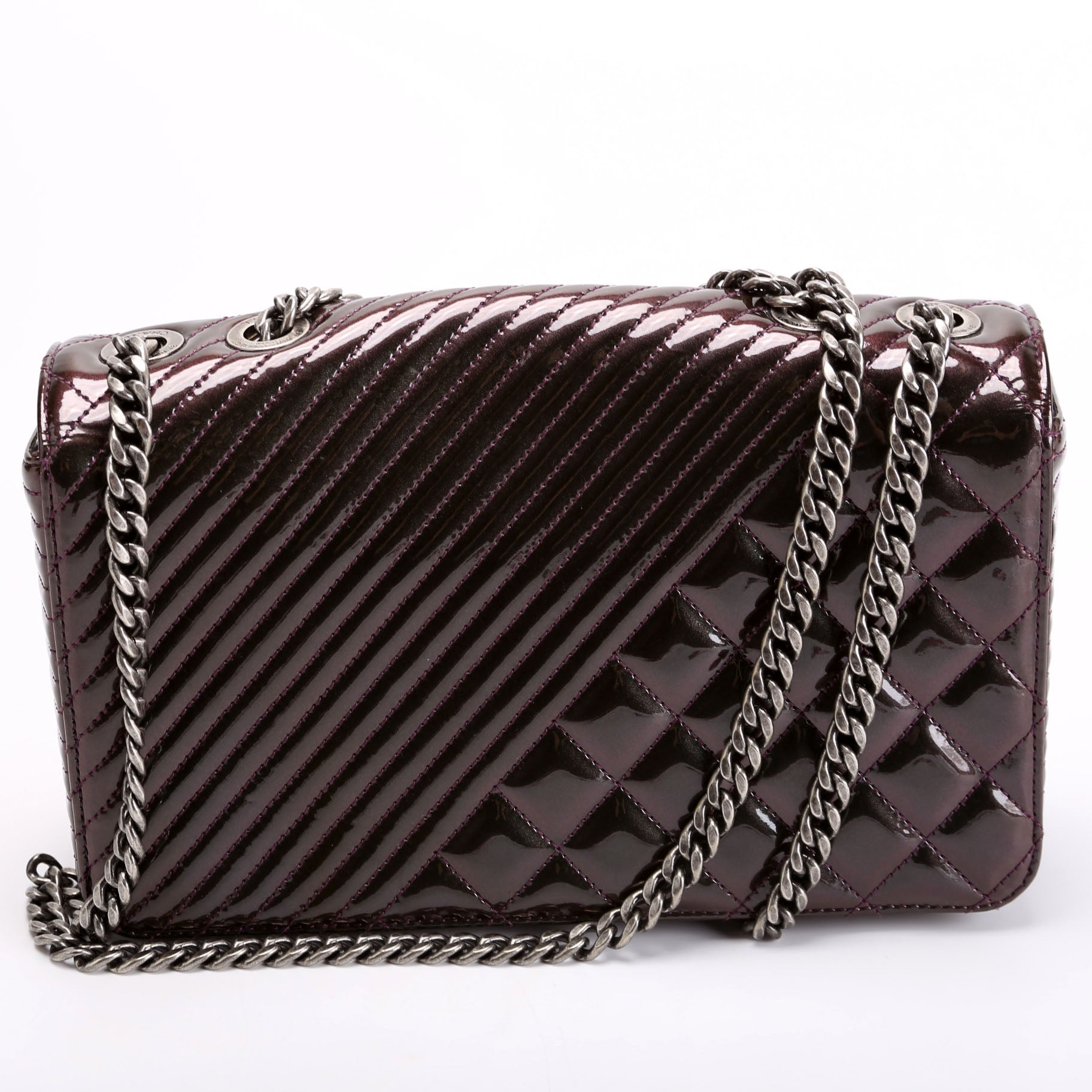 Chanel Coco Boy Flap Patent Iridescent 21M Handbag