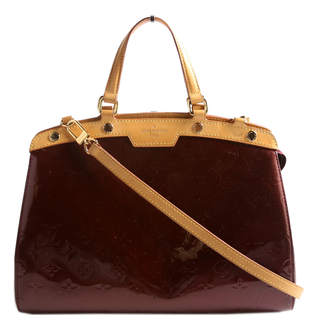 Louis Vuitton Brea MM Burgundy Vernis Handbag