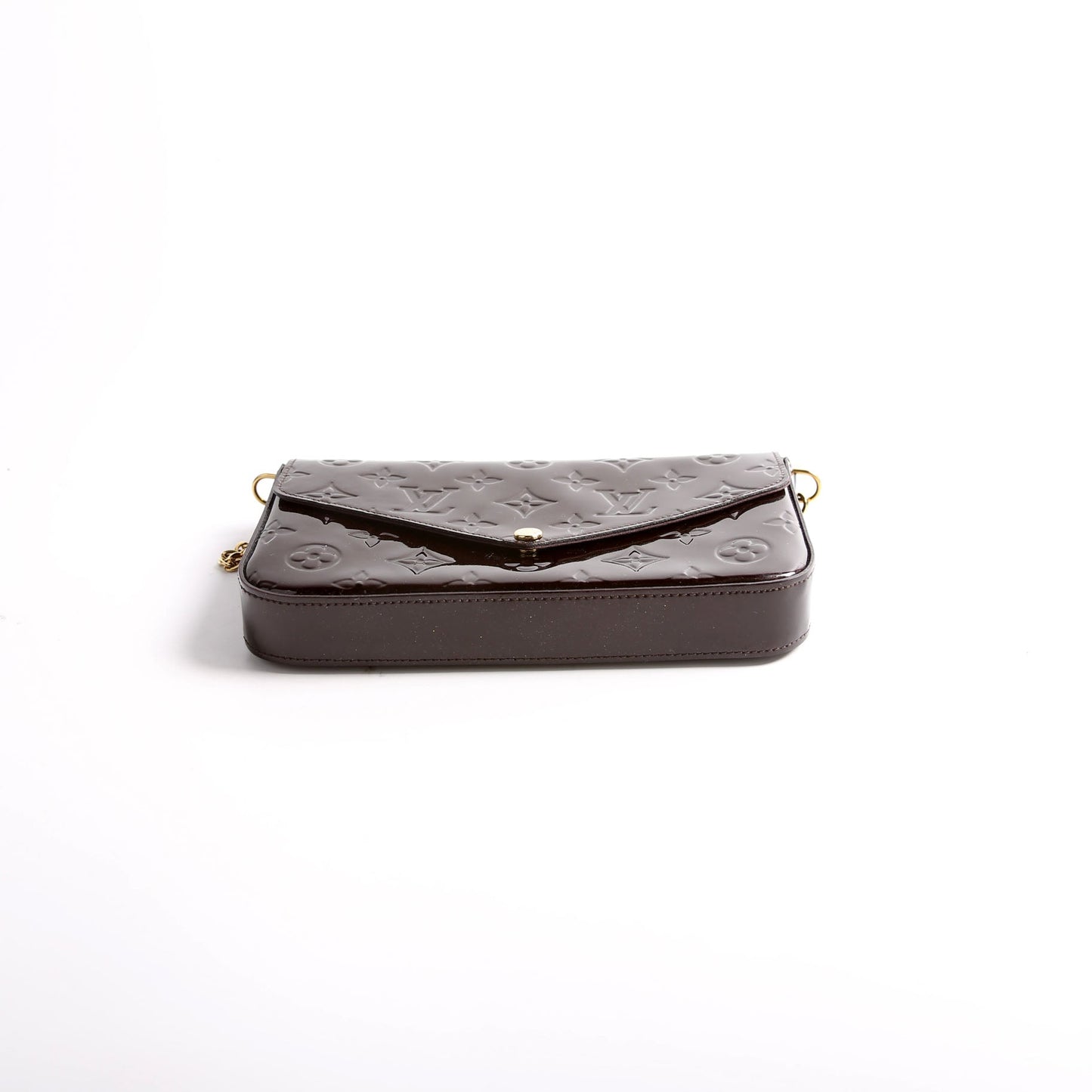 Louis Vuitton Pochette Felicie Burgundy Vernis Clutch Bag