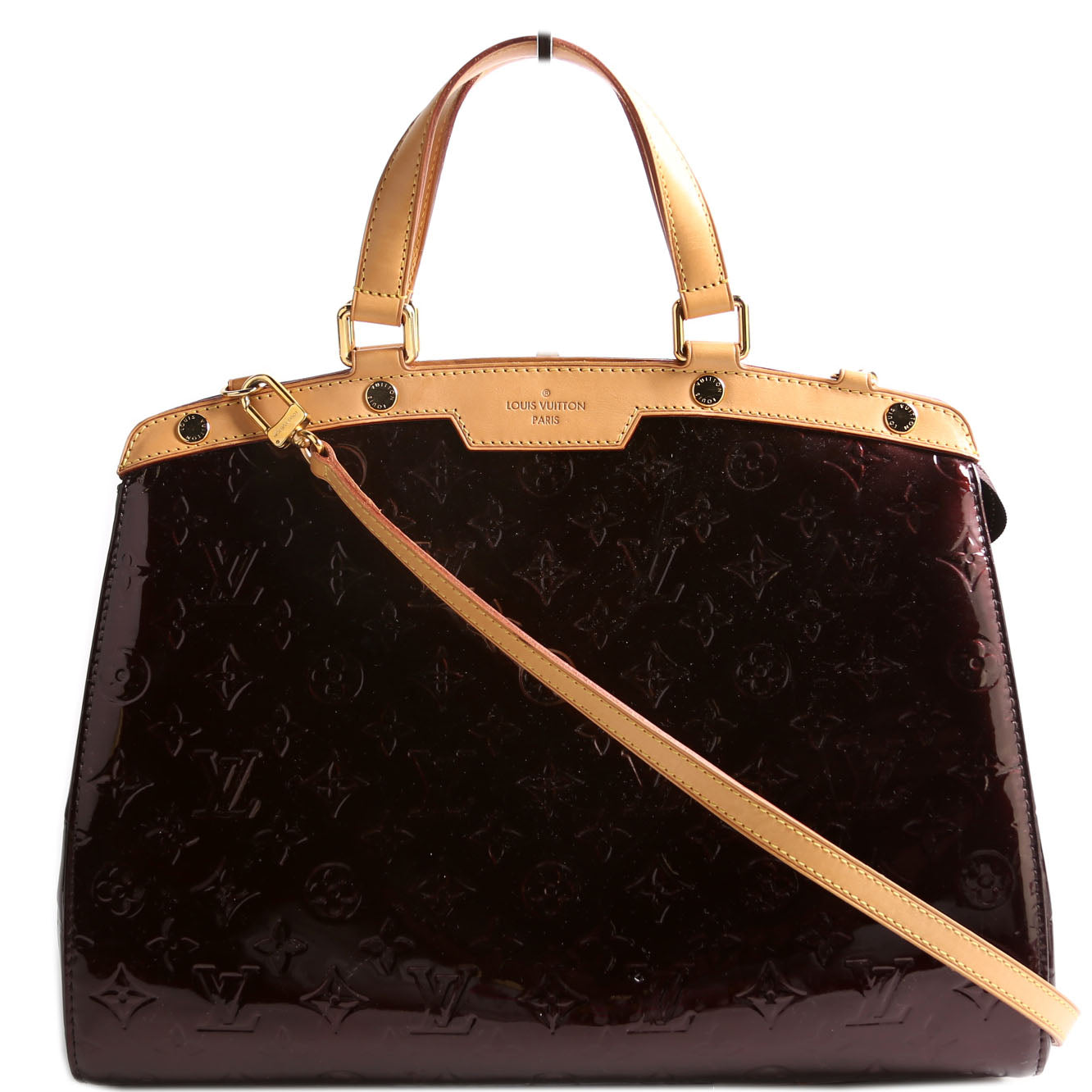 Louis Vuitton Brea GM Burgundy Vernis Handbag Burgundy 2