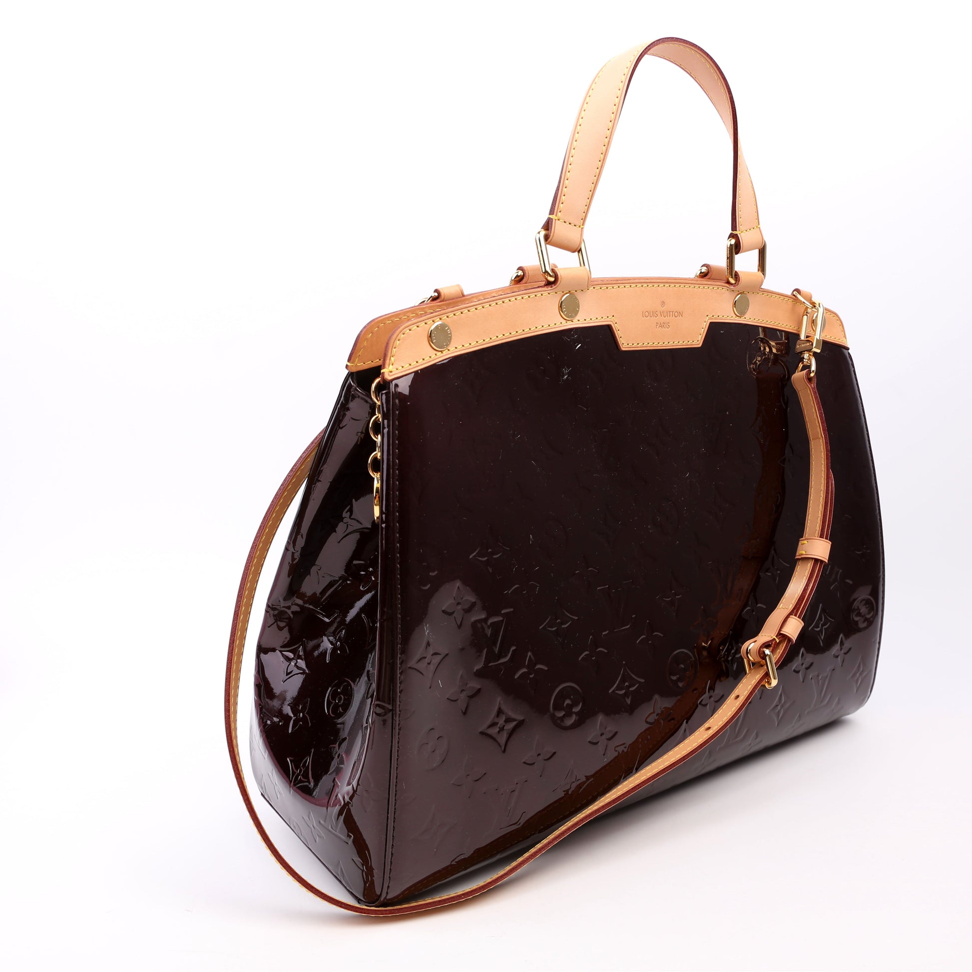Louis Vuitton Brea GM Burgundy Vernis Handbag Burgundy 3