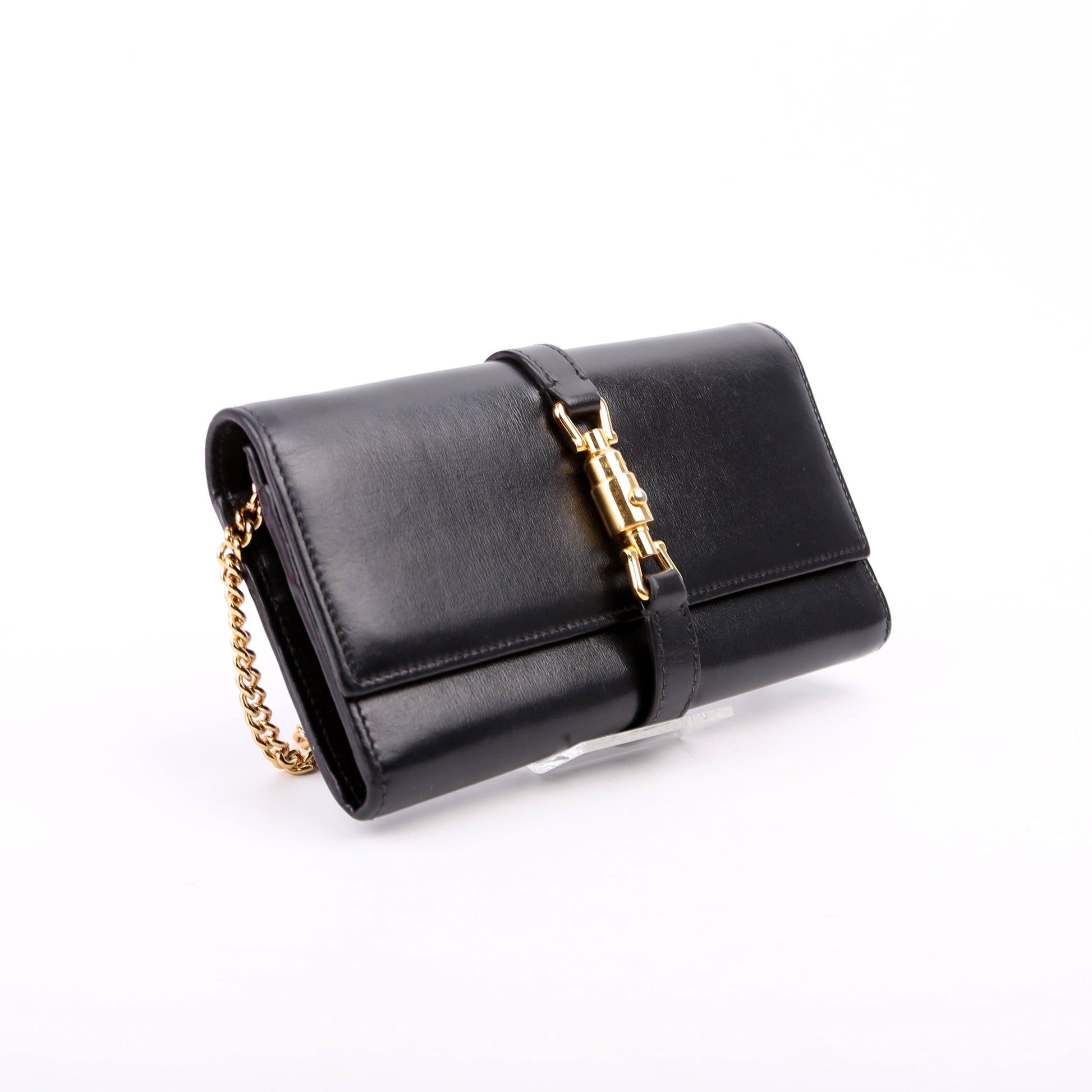 Gucci Jackie Black Chain Wallet Case