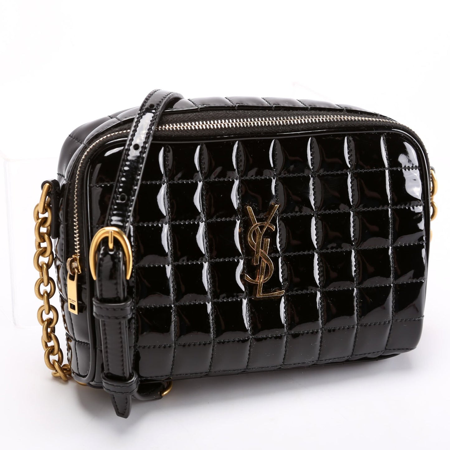 YSL Saint Laurent Saint Laurent Cassandre Carre Camera Patent Bag Black Travel Bag