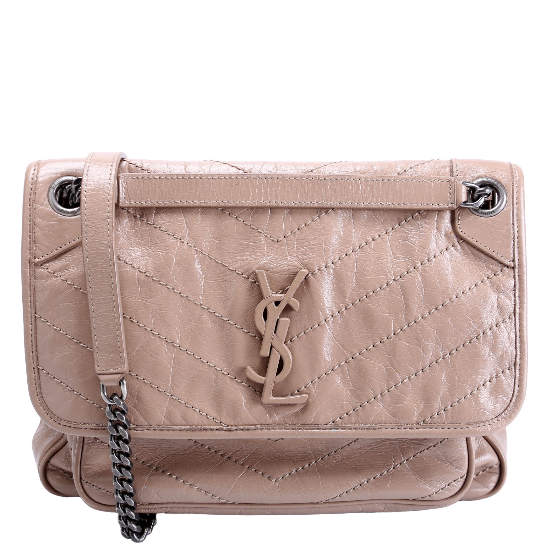 YSL Saint Laurent Saint Laurent Niki Crinkle Bag Leather Tan Travel Bag