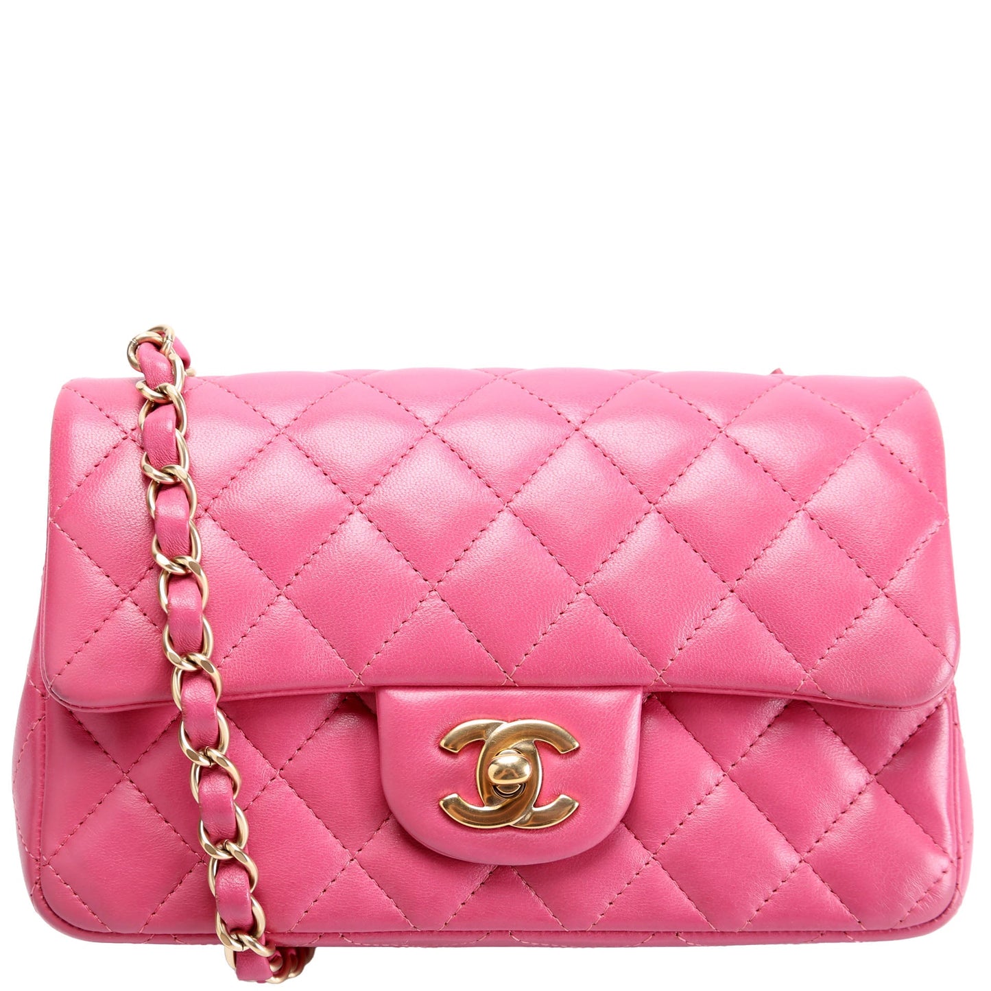 Chanel Classic Flap Rectangle Lambskin 17M Pink Mini Bag