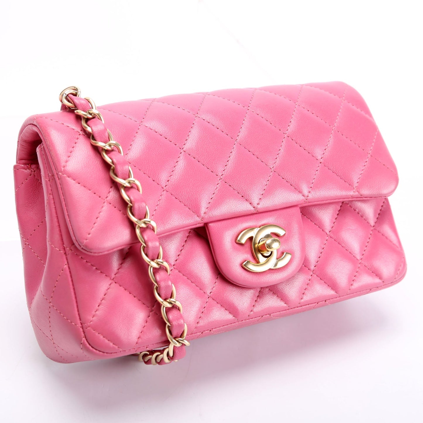 Chanel Classic Flap Rectangle Lambskin 17M Pink Mini Bag