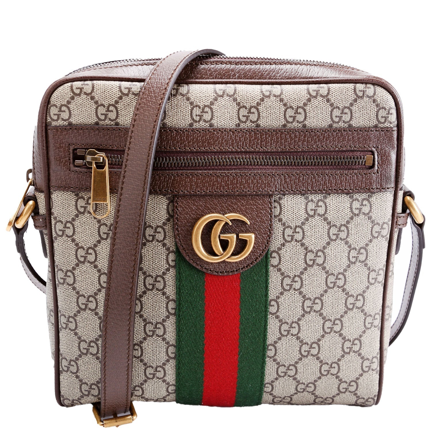 Gucci Ophidia Messenger Brown Beige Travel Bag