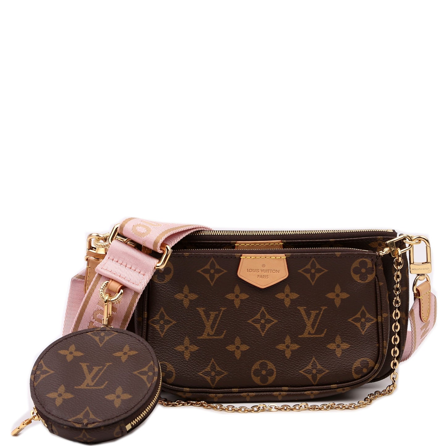 Louis Vuitton Multi Pochette Monogram Pink Clutch Bag Pink 8