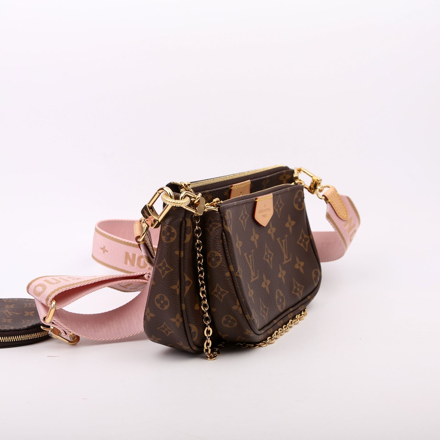Louis Vuitton Multi Pochette Monogram Pink Clutch Bag Pink 8