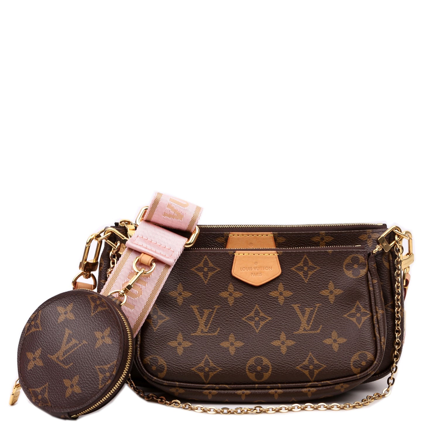 Louis Vuitton Multi Pochette Monogram Pink Clutch Bag