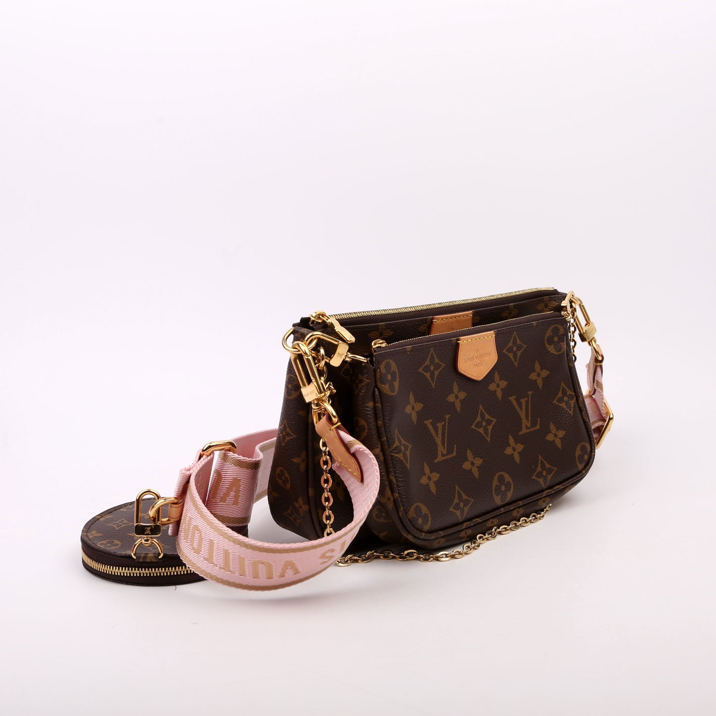 Louis Vuitton Multi Pochette Monogram Pink Clutch Bag
