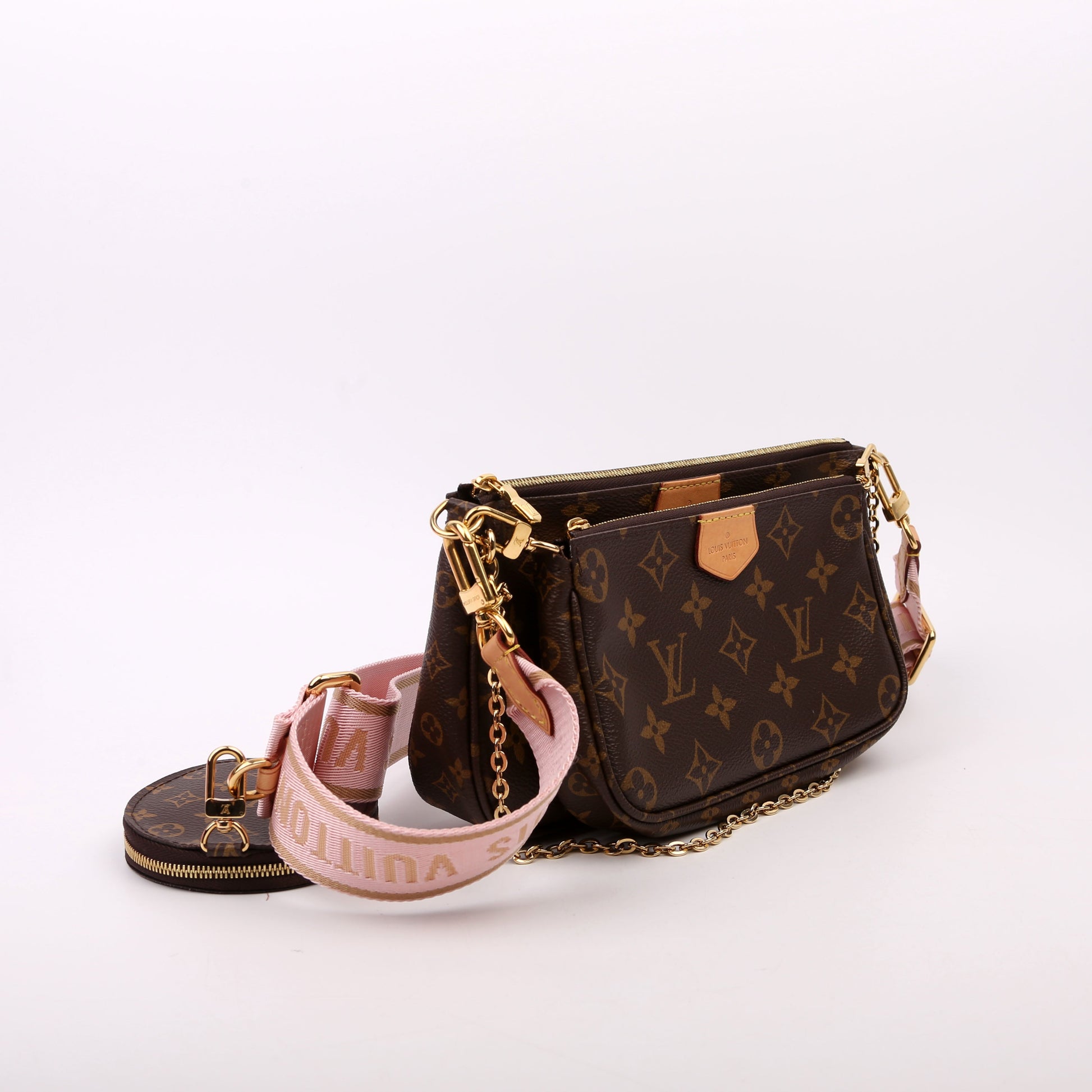Louis Vuitton Multi Pochette Monogram Pink Clutch Bag